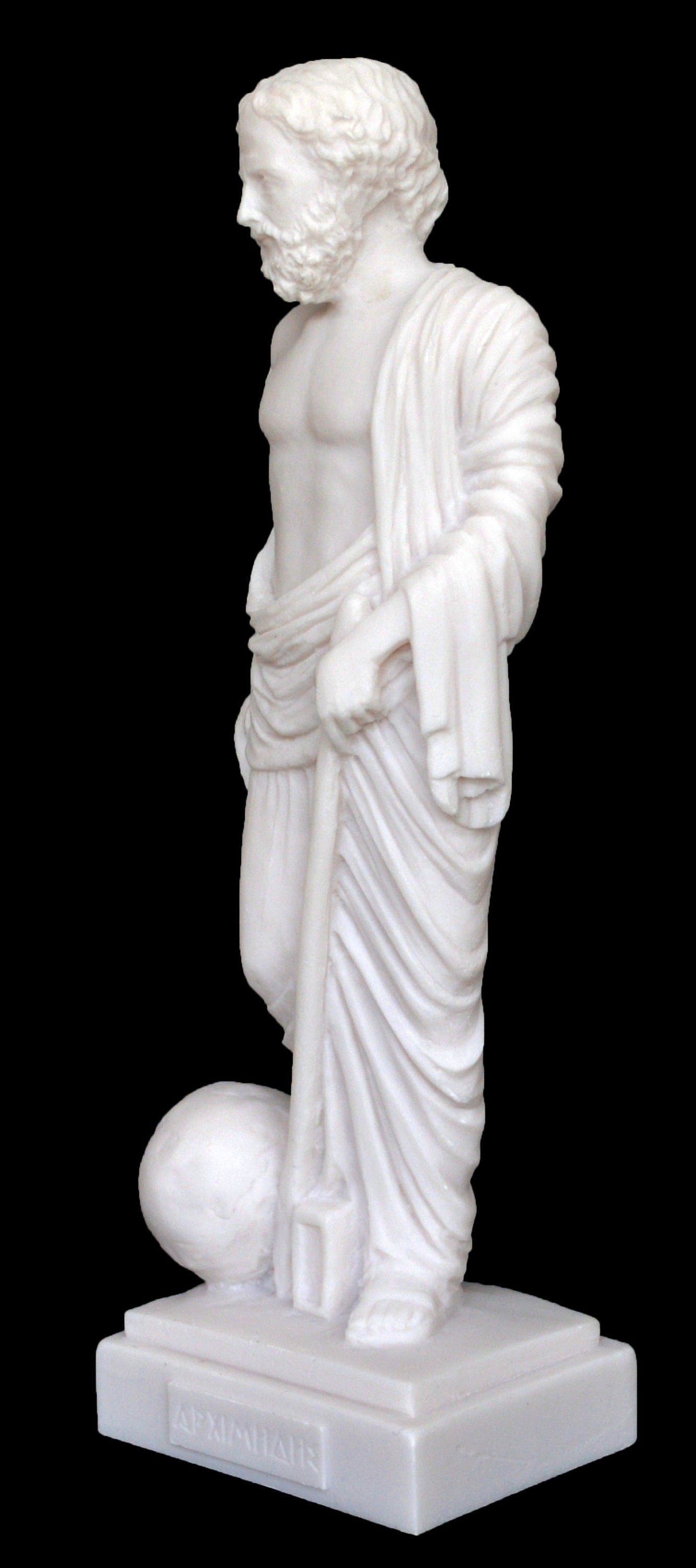 Archimedes of Syracuse - 287– 212 BC - Greek Mathematician, Physicist, Engineer, Astronomer, and Inventor  - Alabaster Statue