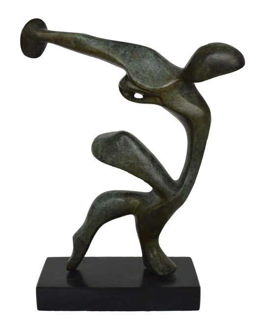 Discobolus of Myron - Modern style - Bronze statue with marble base