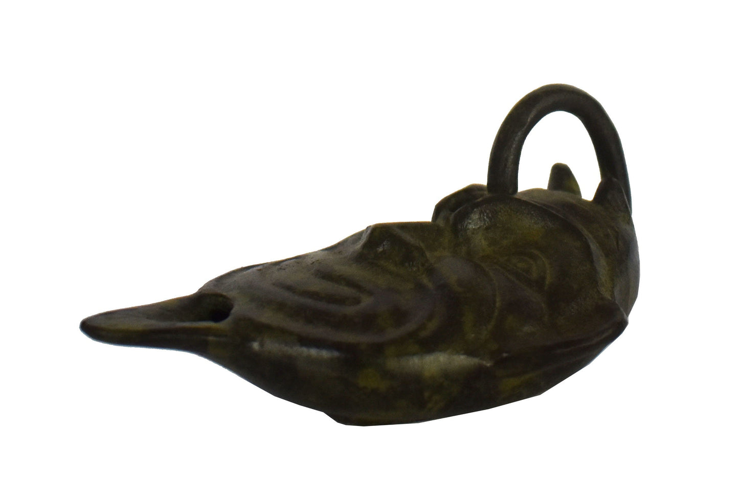 Bronze oil lamp - Satyr face - ancient Greek reproduction artifact