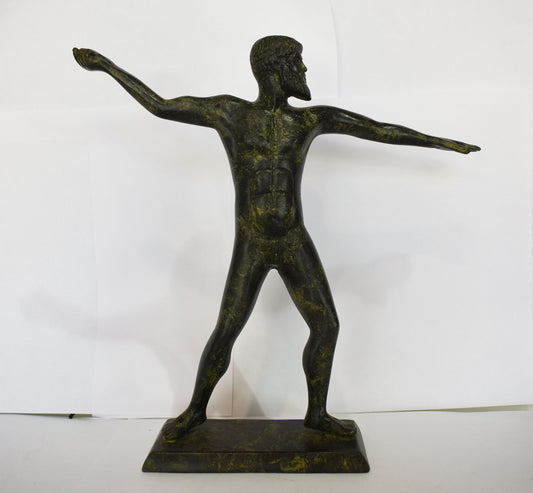 Zeus or Poseidon  of Artemision - ancient Greek reproduction - pure bronze  statue