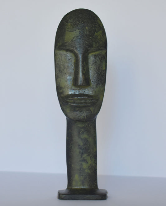 Cycladic Male Bust - Figure from Keros island - pure bronze  statue