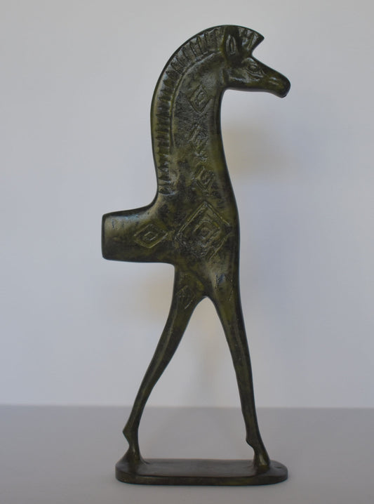 Ancient Greek Horse - Acropolis museum replica - pure Bronze Sculpture - Symbol of Wealth and Prosperity