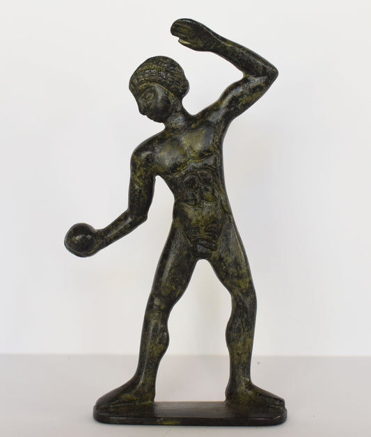 Thrower athlete - Shot put - Ancient Greek Olympic Games- pure Bronze Sculpture