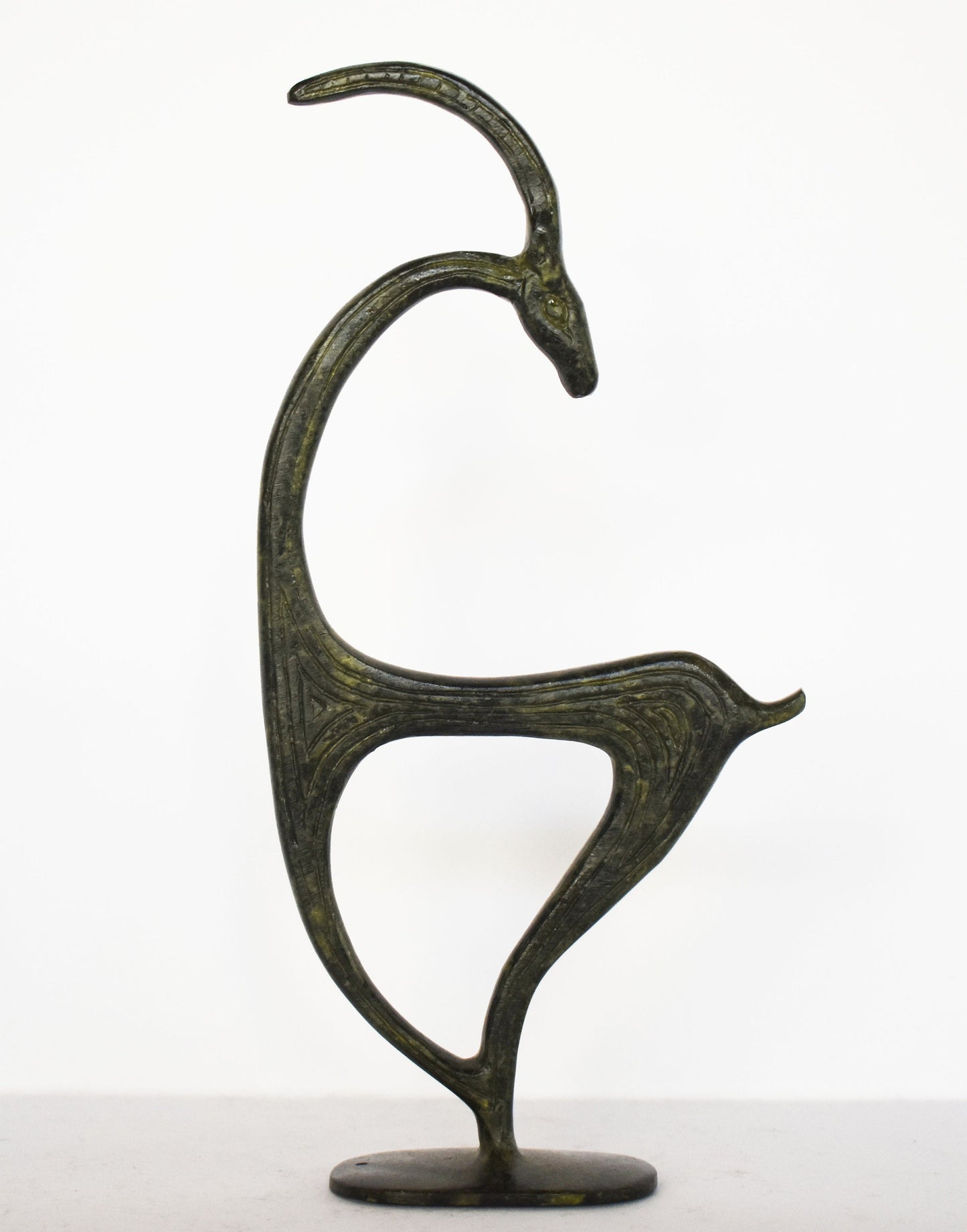 Graceful Ibex - pure Bronze Sculpture - Symbolize the quest for enlightenment and a deep connection with nature