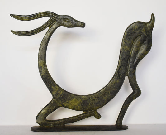 Graceful Ibex - pure Bronze Sculpture - Represents ruggedness, stamina, and affinity with the peaks