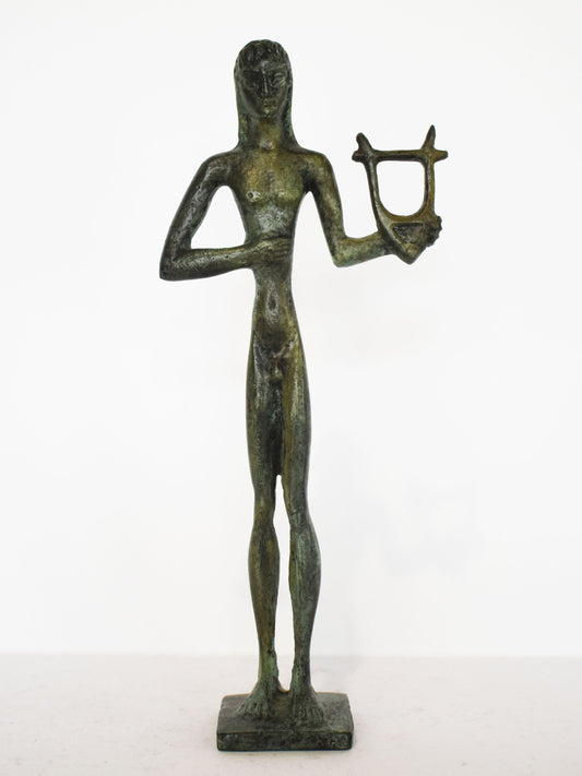 Apollo - Greek Roman God of sun, light, prophecy, healing and poetry  - Greek Mythology - pure bronze  statue