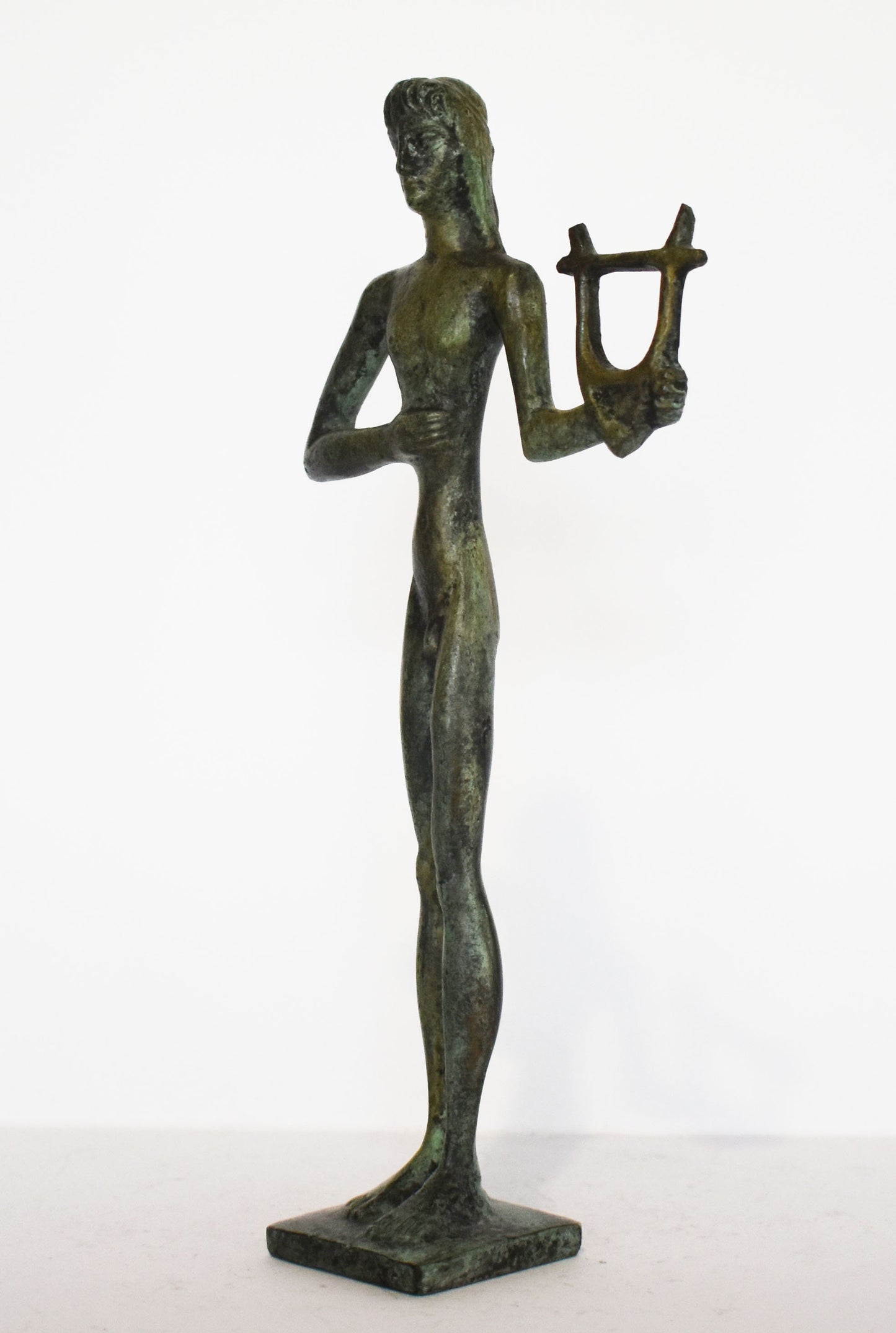 Apollo - Greek Roman God of sun, light, prophecy, healing and poetry  - Greek Mythology - pure bronze  statue