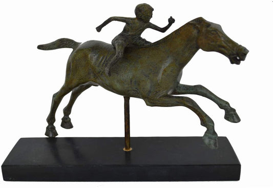 Jockey of Artemision - marble base - Museum Replica - pure Bronze Sculpture