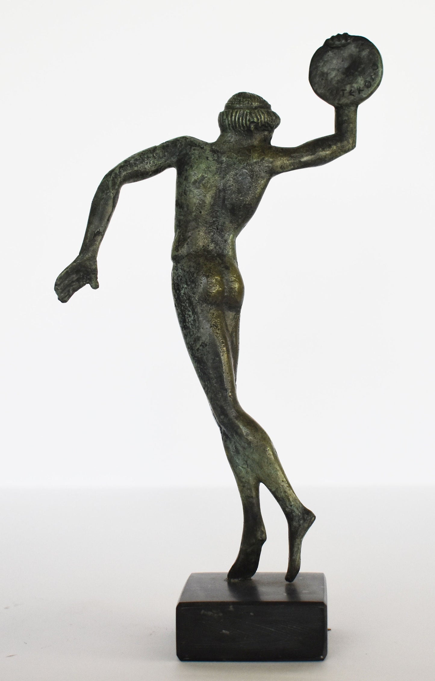 Discobolus - Discus Thrower - marble base - pure Bronze Sculpture