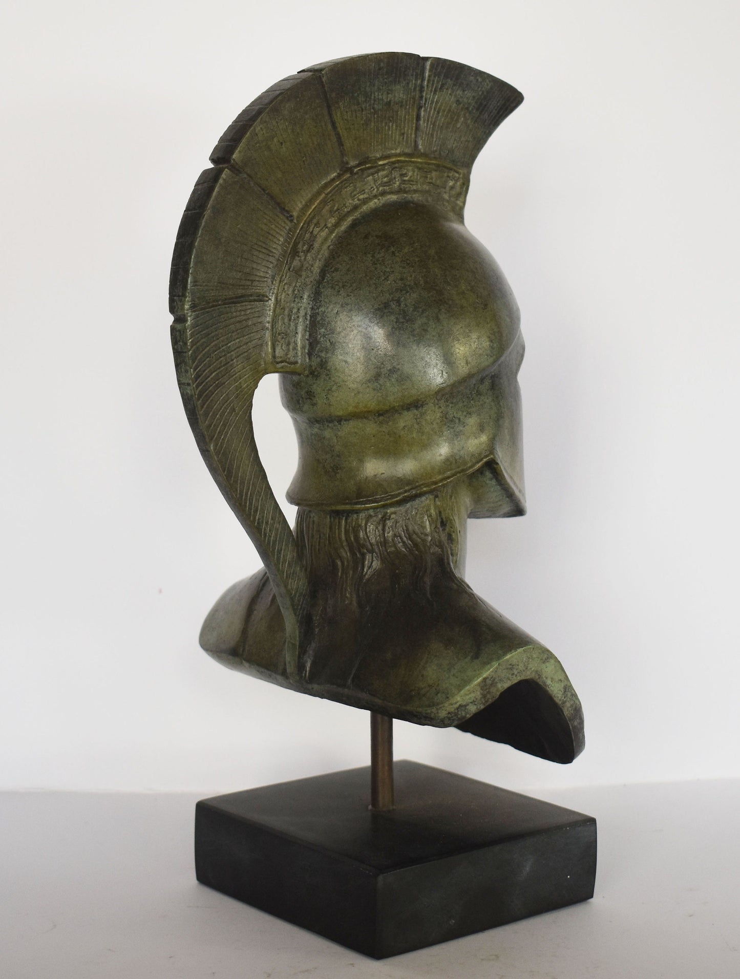 Leonidas bust - spartan king - ancient Greek Hero of Thermopylae - marble base - museum Replica - pure bronze  statue