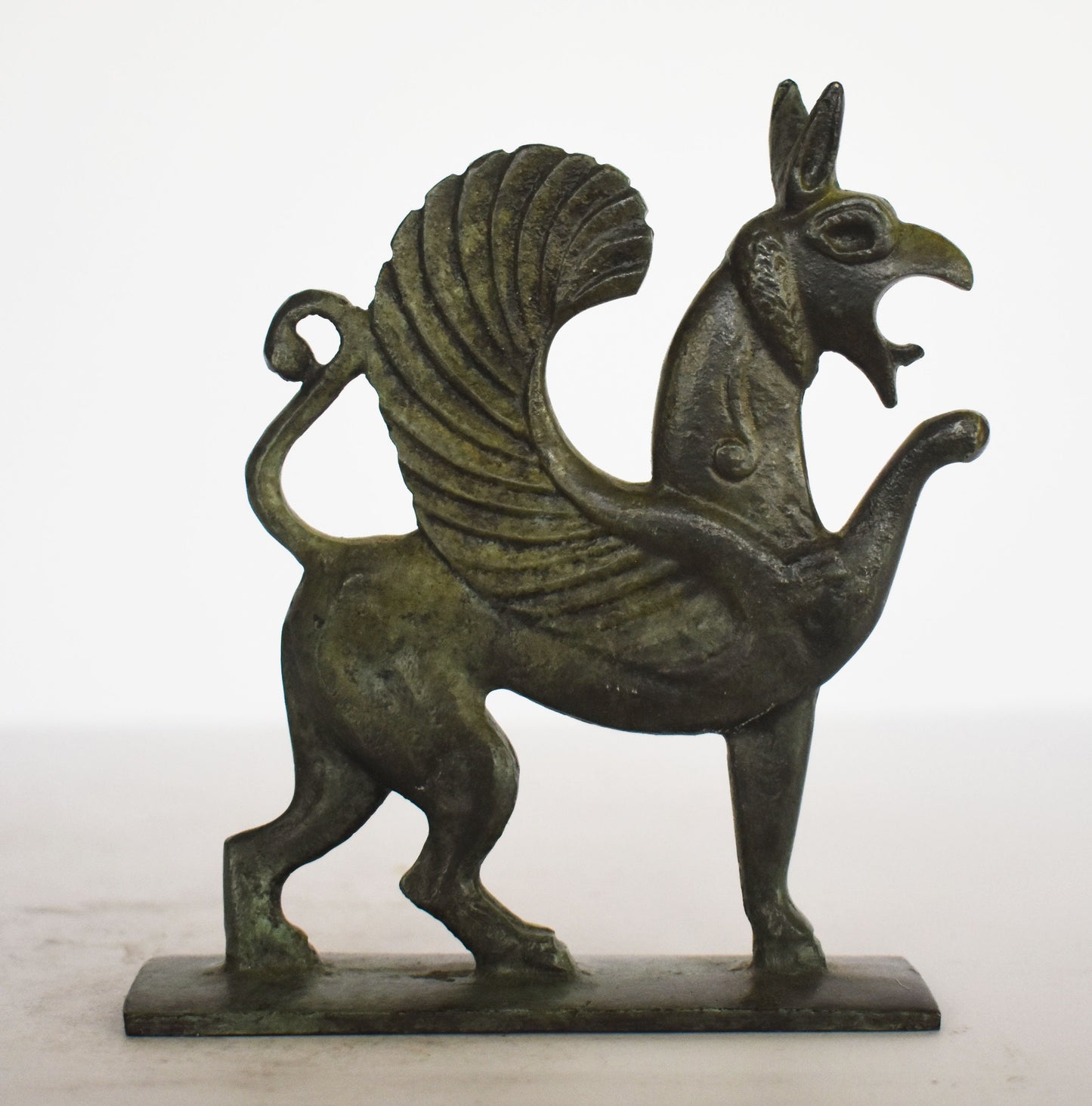 Griffin -  marble base - Ancient Greek legendary creature - Museum Replica - pure Bronze Sculpture