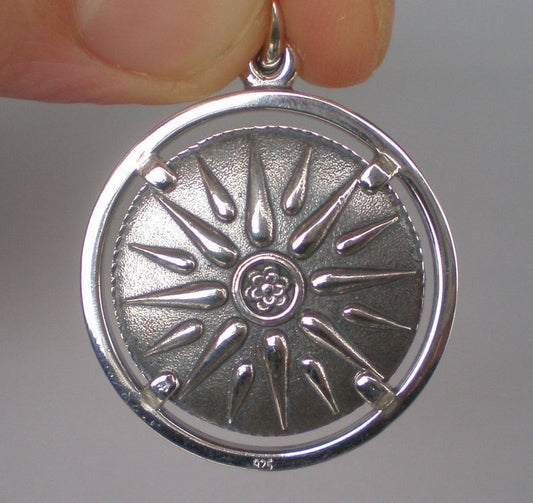 Macedonian sun - Pendant - Alexander the Great, Philip, Vergina - 925 Sterling Silver