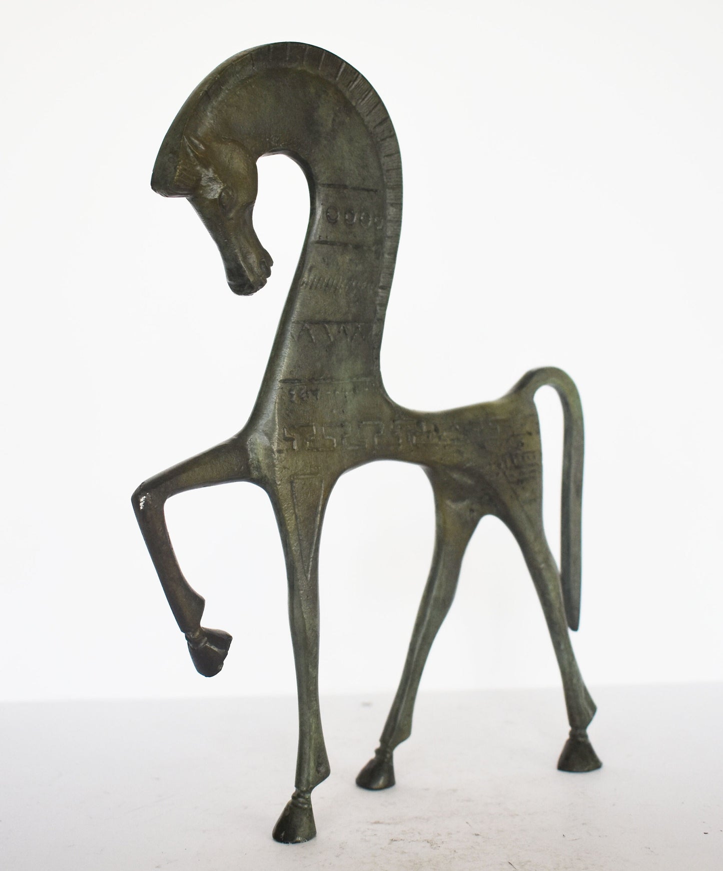 Ancient Greek Horse - pure Bronze Sculpture - 25 cm - Symbol of Wealth and Prosperity