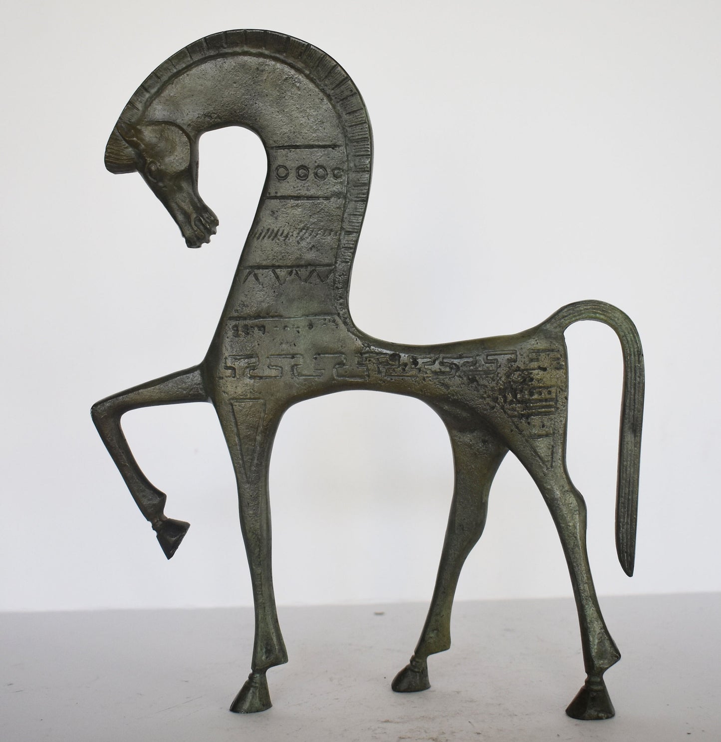 Ancient Greek Horse - pure Bronze Sculpture - 25 cm - Symbol of Wealth and Prosperity