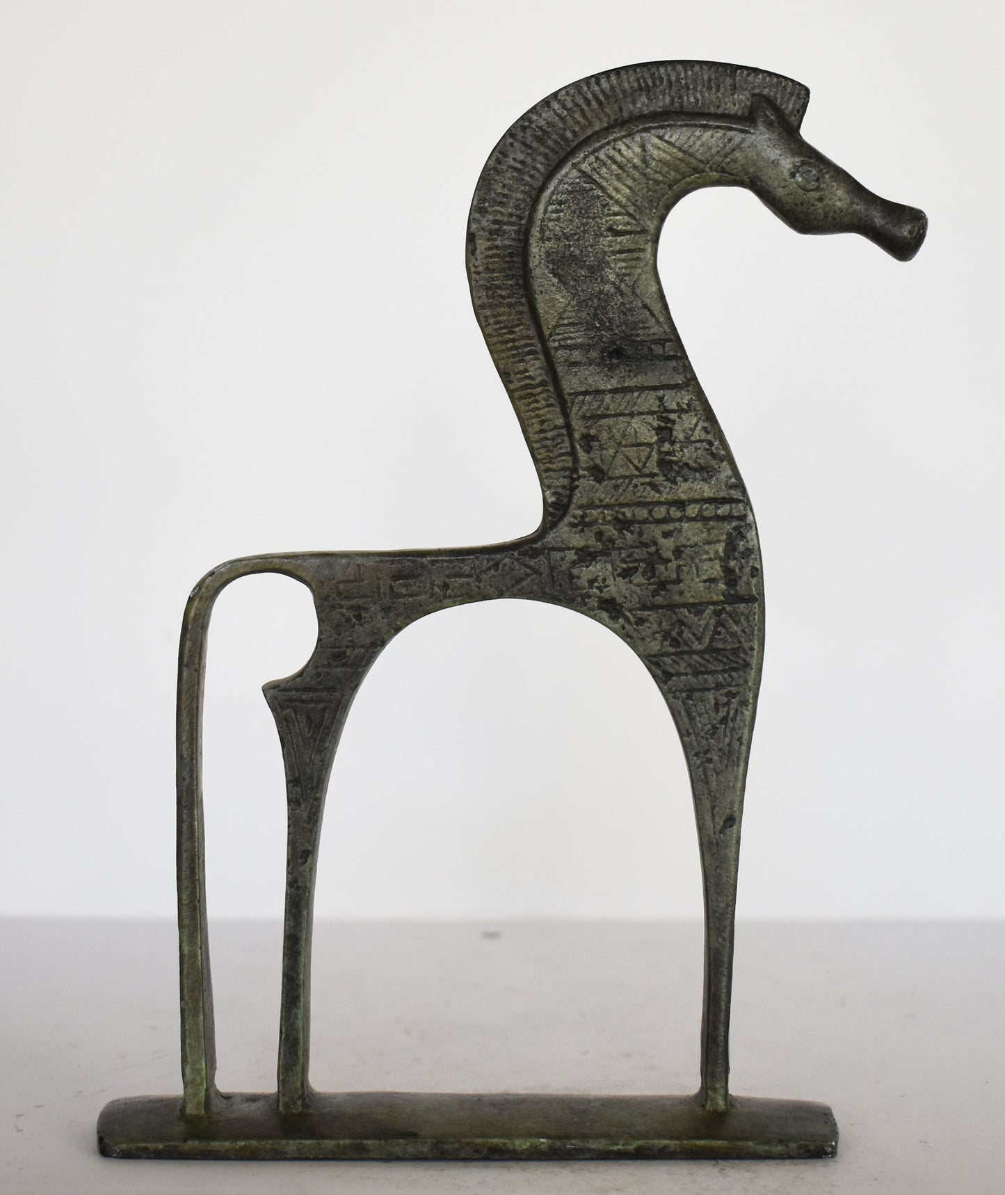 Ancient Greek Horse - Mycenaean - pure Bronze Sculpture - Symbol of Wealth and Prosperity