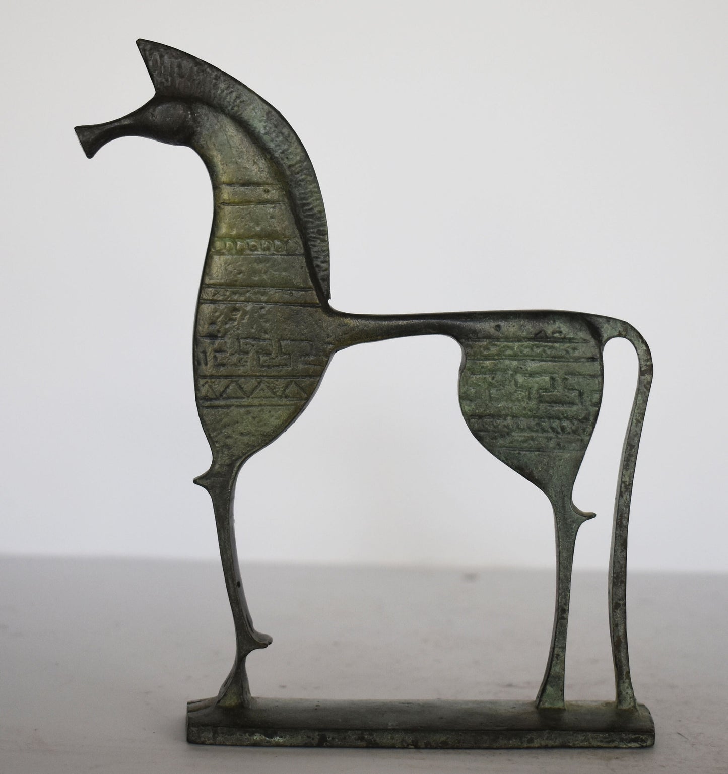 Ancient Greek Horse - pure Bronze Sculpture - Equine Decor - Symbol of Wealth and Prosperity