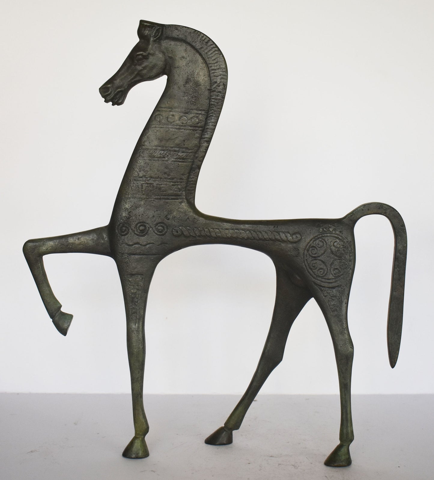 Ancient Greek Horse - pure Bronze Sculpture - Gift - Symbol of Wealth and Prosperity