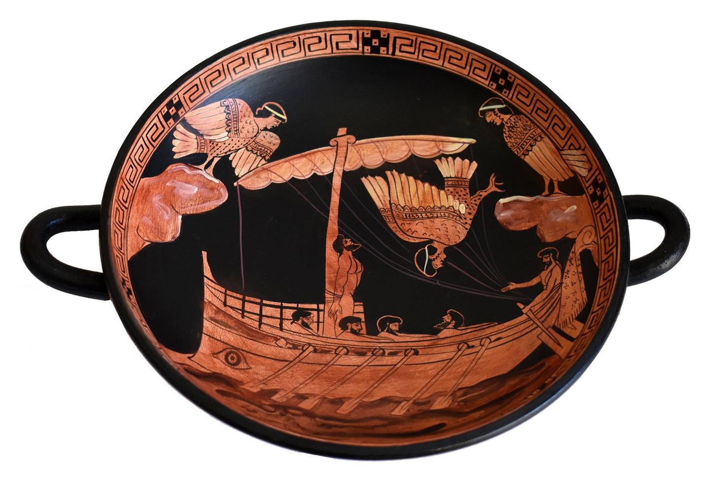 Odysseus Passing The Sirens - Red Figure Small Kylix Vase by Siren Painter - British Museum , from Homer Odyssey