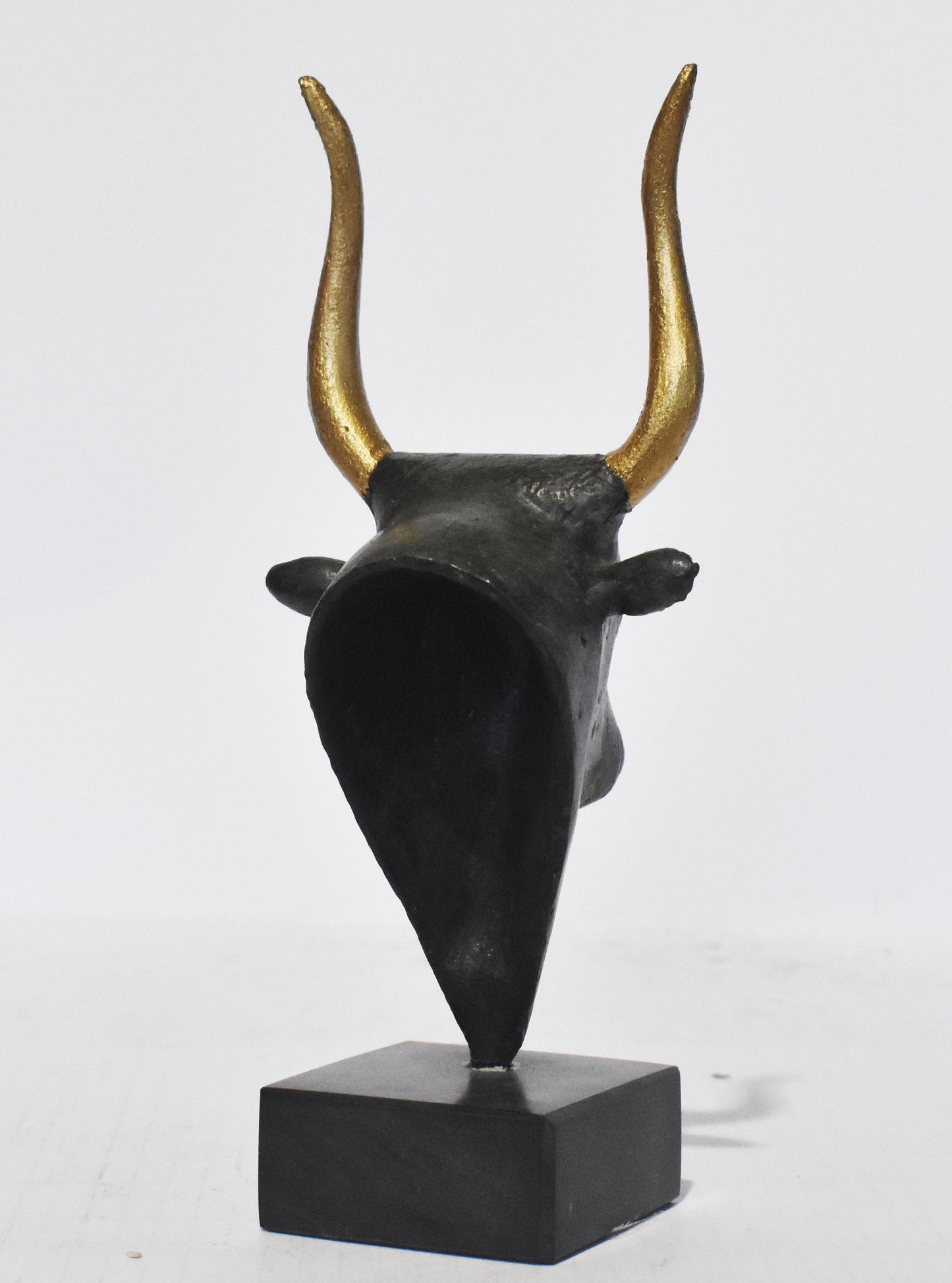 Minoan Bull Head - permeates the Minoan world - Art - Knossos Palace - Marble Base - Pure Bronze Statue