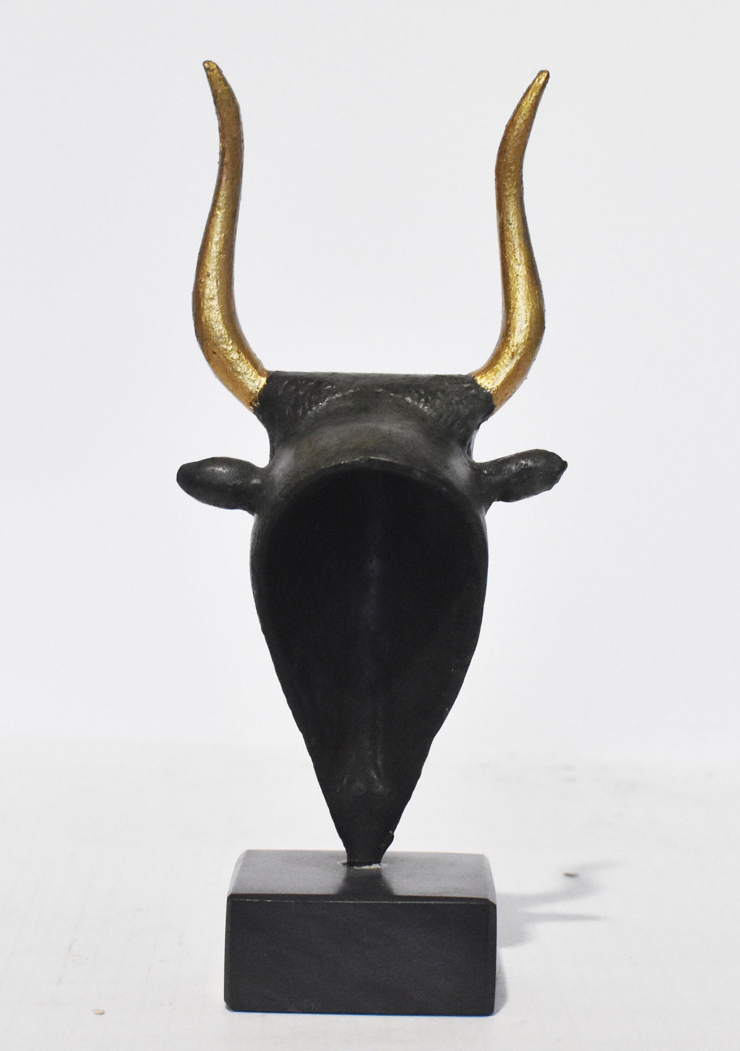 Minoan Bull Head - permeates the Minoan world - Art - Knossos Palace - Marble Base - Pure Bronze Statue