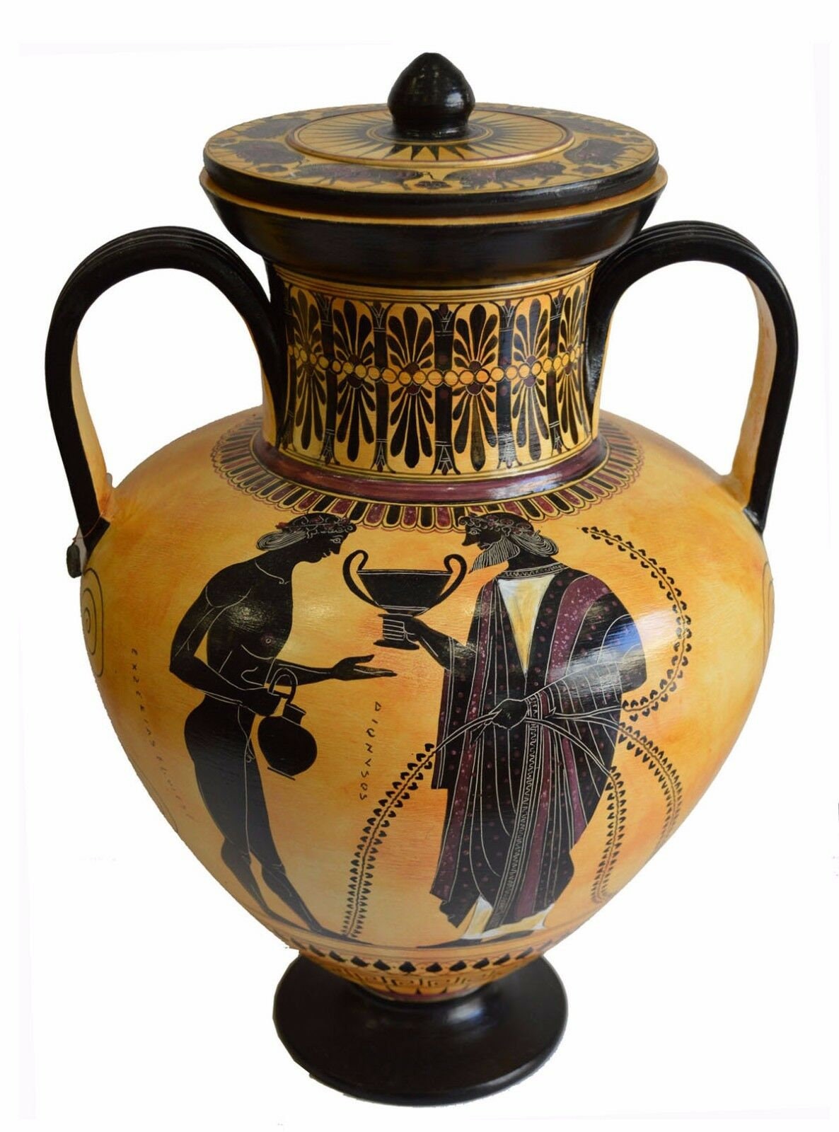Achilles and Penthesileia, Amazonian Queen - Homer's Iliad - Dionysos, God of Wine - Amphora Vase - Exekias British Museum