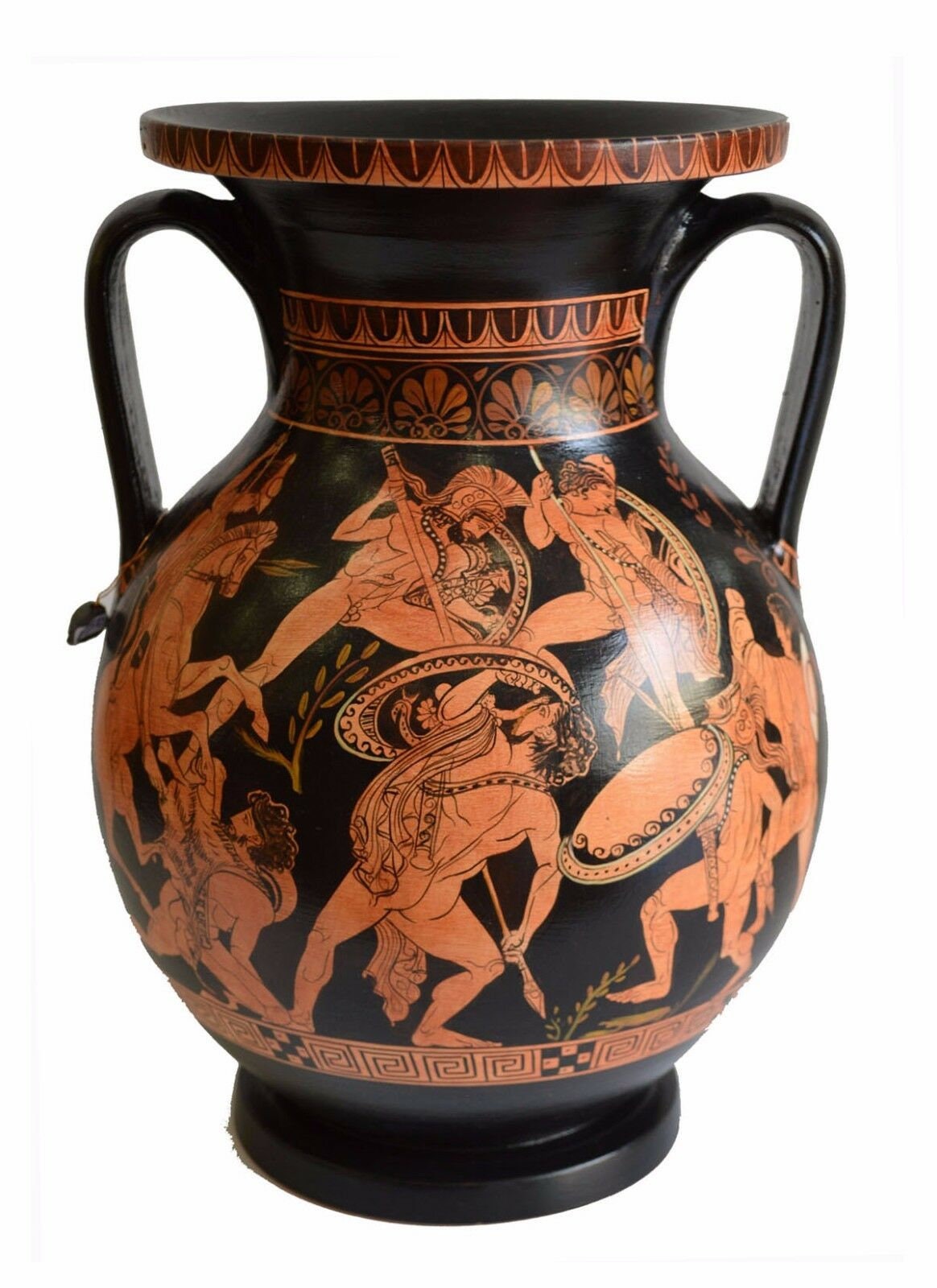 Gigantomachy - Giants against Olympian Gods - Pronomos Painter - Red Figure Pelike Vase - 400 BC - National Athens Museum - Reproduction