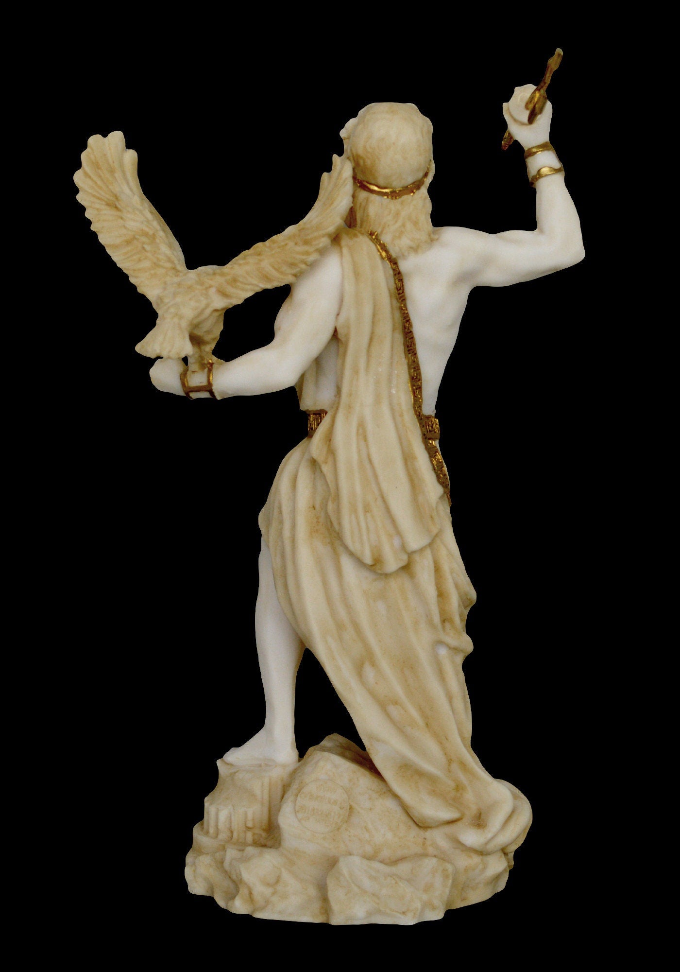 Zeus Jupiter - Greek Roman God of the Sky, Law and Order, Destiny and Fate - King of the Gods of Mount Olympus - Alabaster Aged Statue