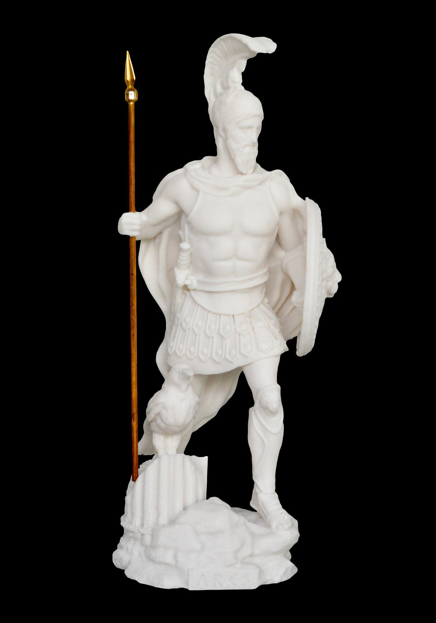 Ares Mars - Greek Roman God of War and Courage - Spirit of Battle - Son of Zeus and Hera - Olympian God - Alabaster Sculpture