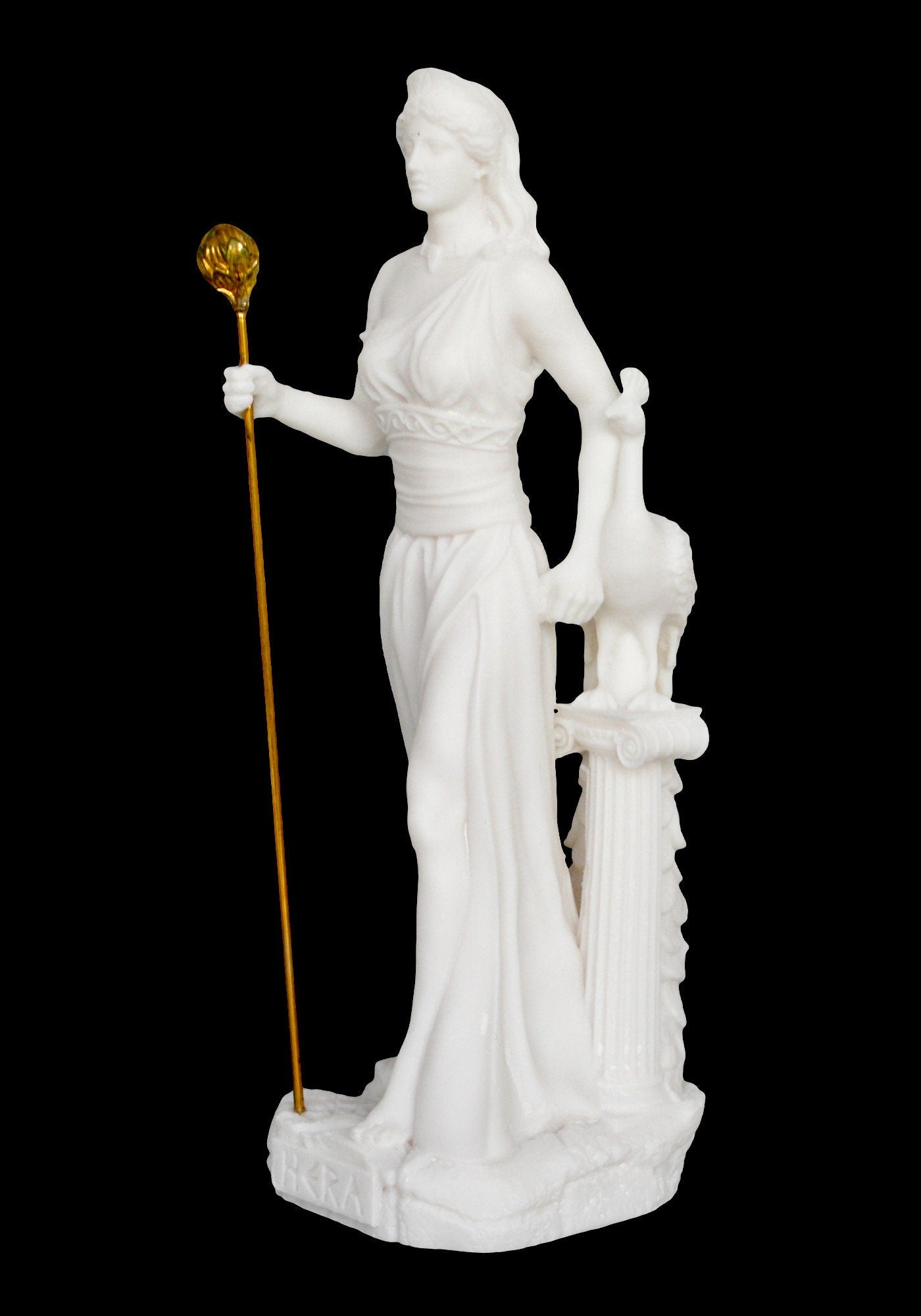 Hera Juno - Greek Roman Goddess of Marriage, Women, Childbirth and Family and the stars of heaven - Zeus Wife  - Alabaster Statue