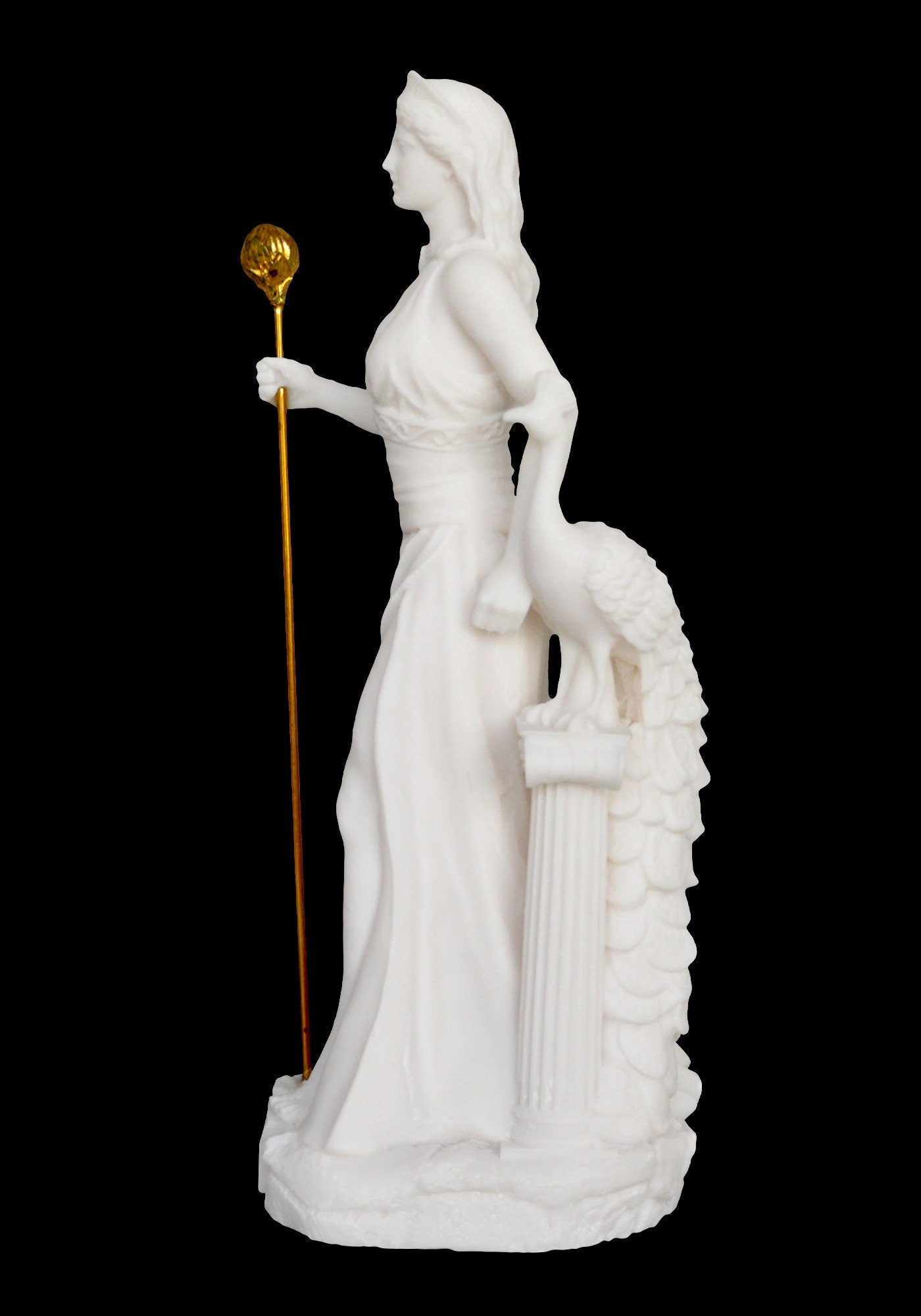 Hera Juno - Greek Roman Goddess of Marriage, Women, Childbirth and Family and the stars of heaven - Zeus Wife  - Alabaster Statue