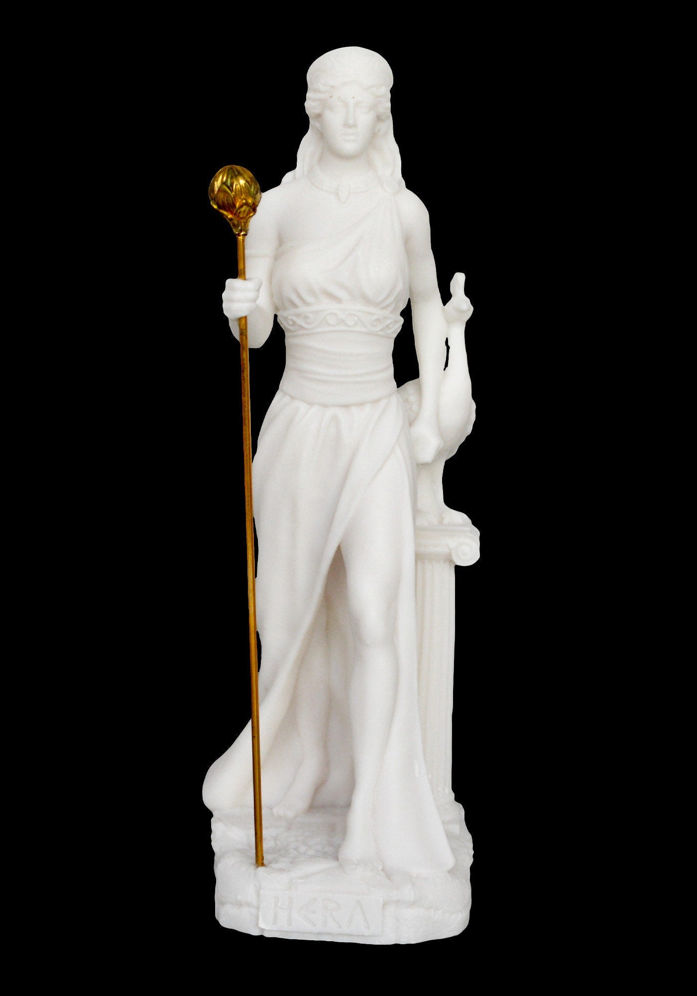 Hera Juno - Greek Roman Goddess of Marriage, Women, Childbirth and Family and the stars of heaven - Zeus Wife  - Alabaster Statue