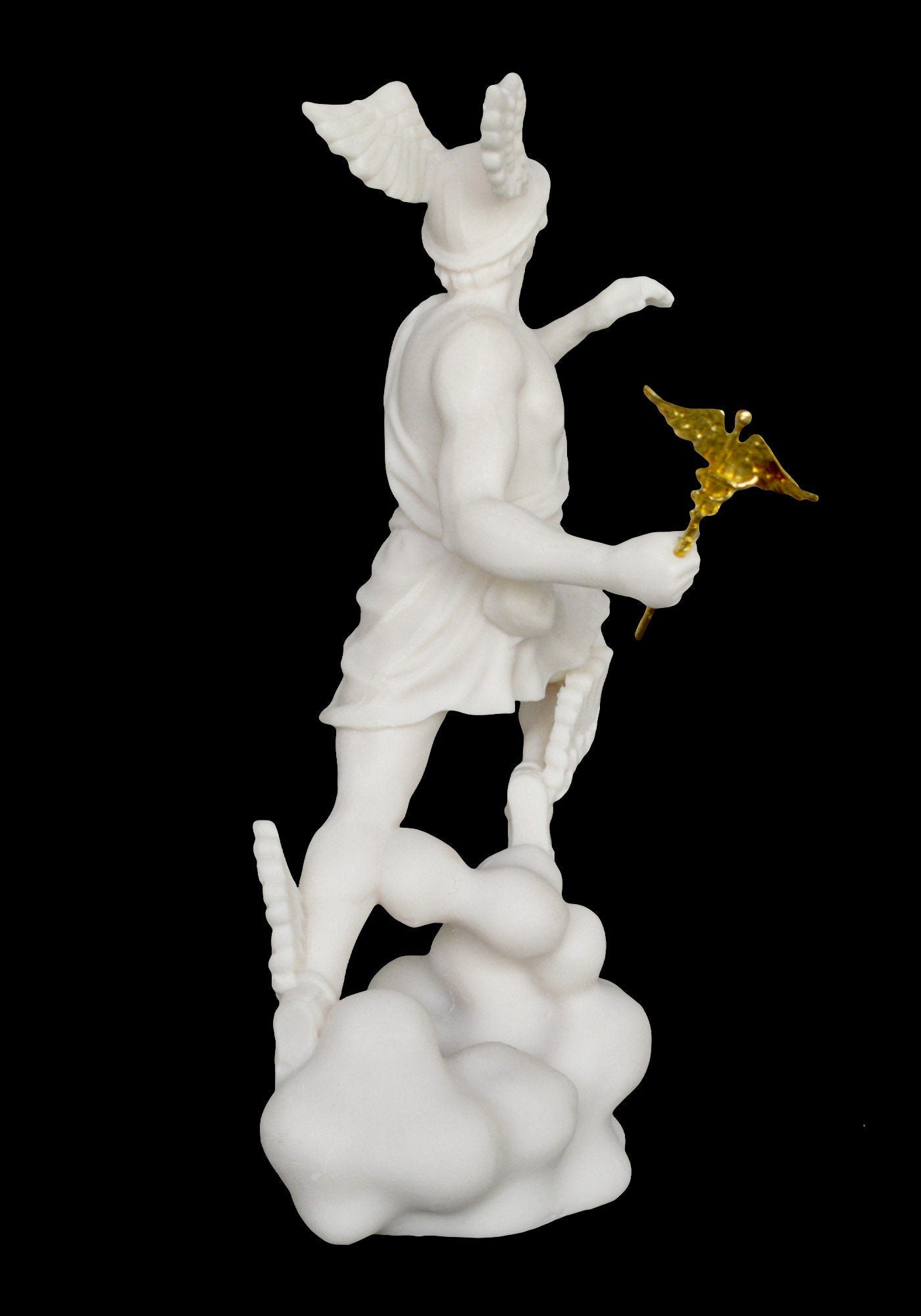 Hermes Mercury - Messenger - God of Trade, Wealth, Luck, Fertility, Animal Husbandry, Sleep, Language, Thieves, Travel - Alabaster Statue