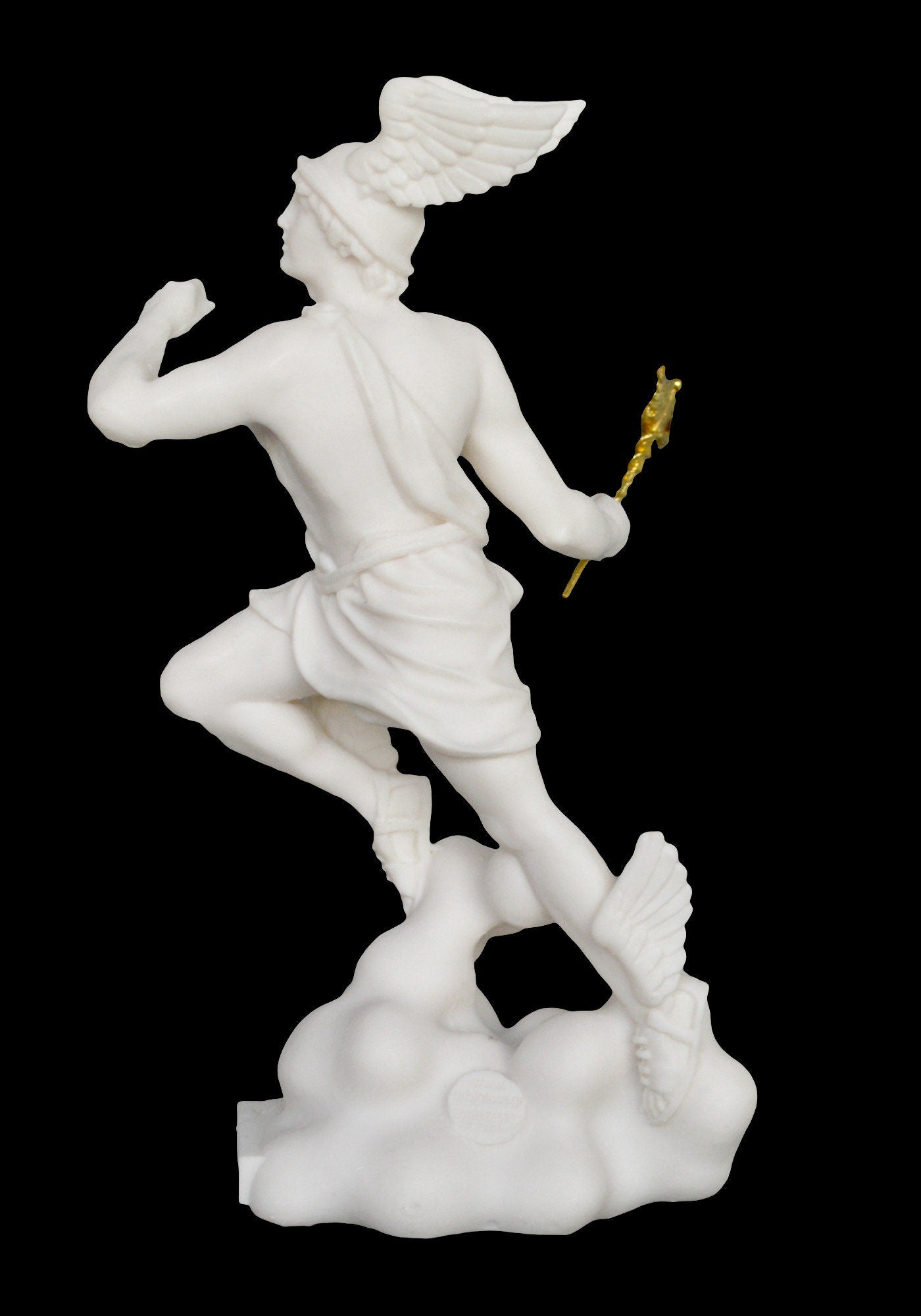 Hermes Mercury - Messenger - God of Trade, Wealth, Luck, Fertility, Animal Husbandry, Sleep, Language, Thieves, Travel - Alabaster Statue