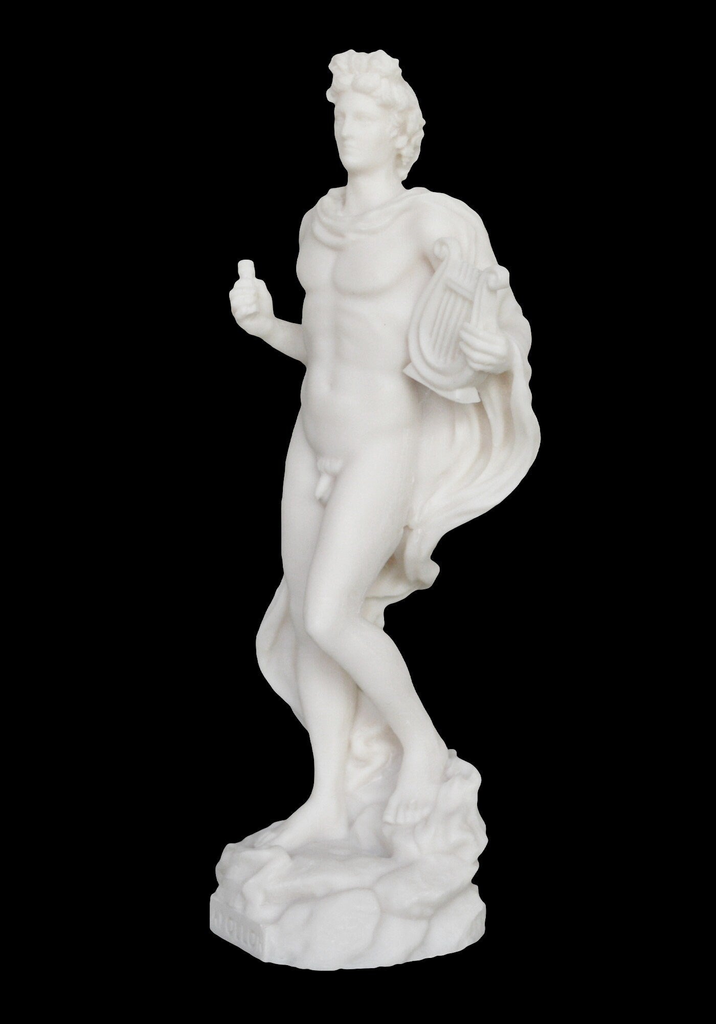Apollo - Greek Roman God of the archery, music and dance, truth and prophecy, healing and diseases - Alabaster statue