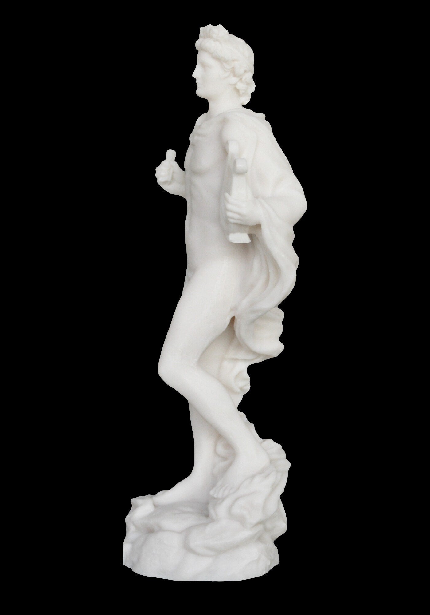 Apollo - Greek Roman God of the archery, music and dance, truth and prophecy, healing and diseases - Alabaster statue