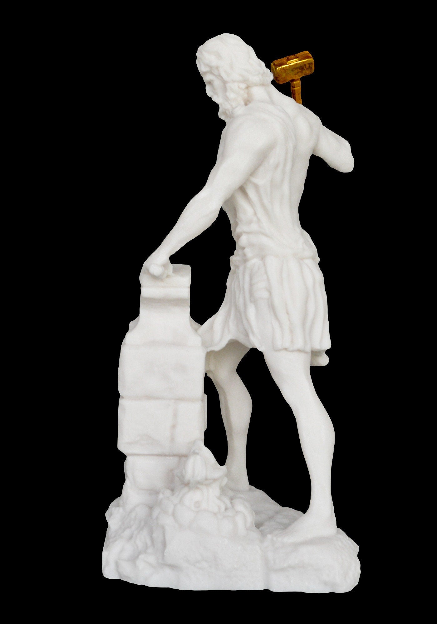 Hephaestus Vulcan - Greek Roman God of Blacksmiths, Metalworking, Craftsmen, Fire and Volcanoes - Alabaster Statue