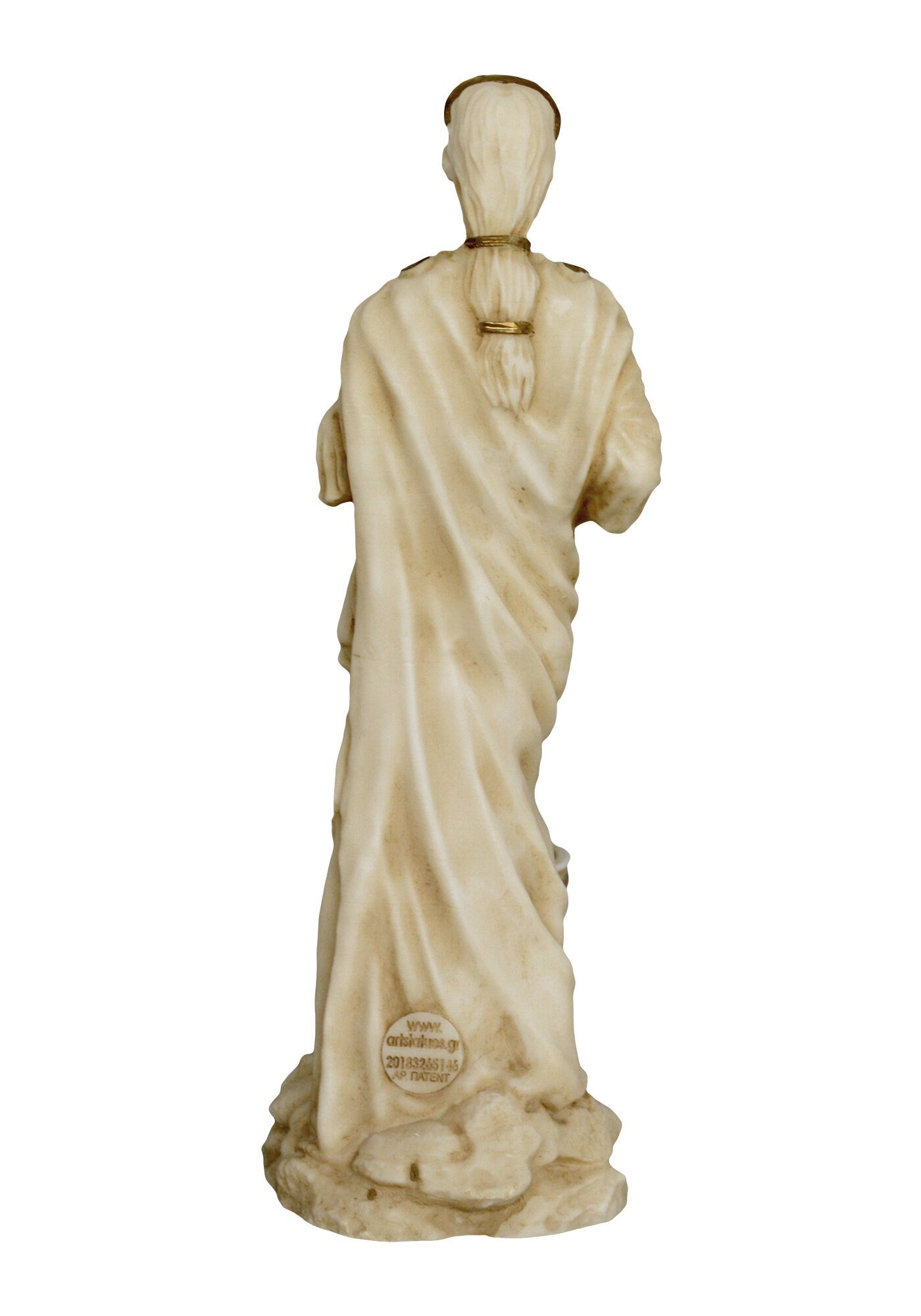 Hestia Vesta - Greek Roman Goddess of Hearth, Right Ordering of Domesticity, Family, Home and the State - Aged Alabaster Statue