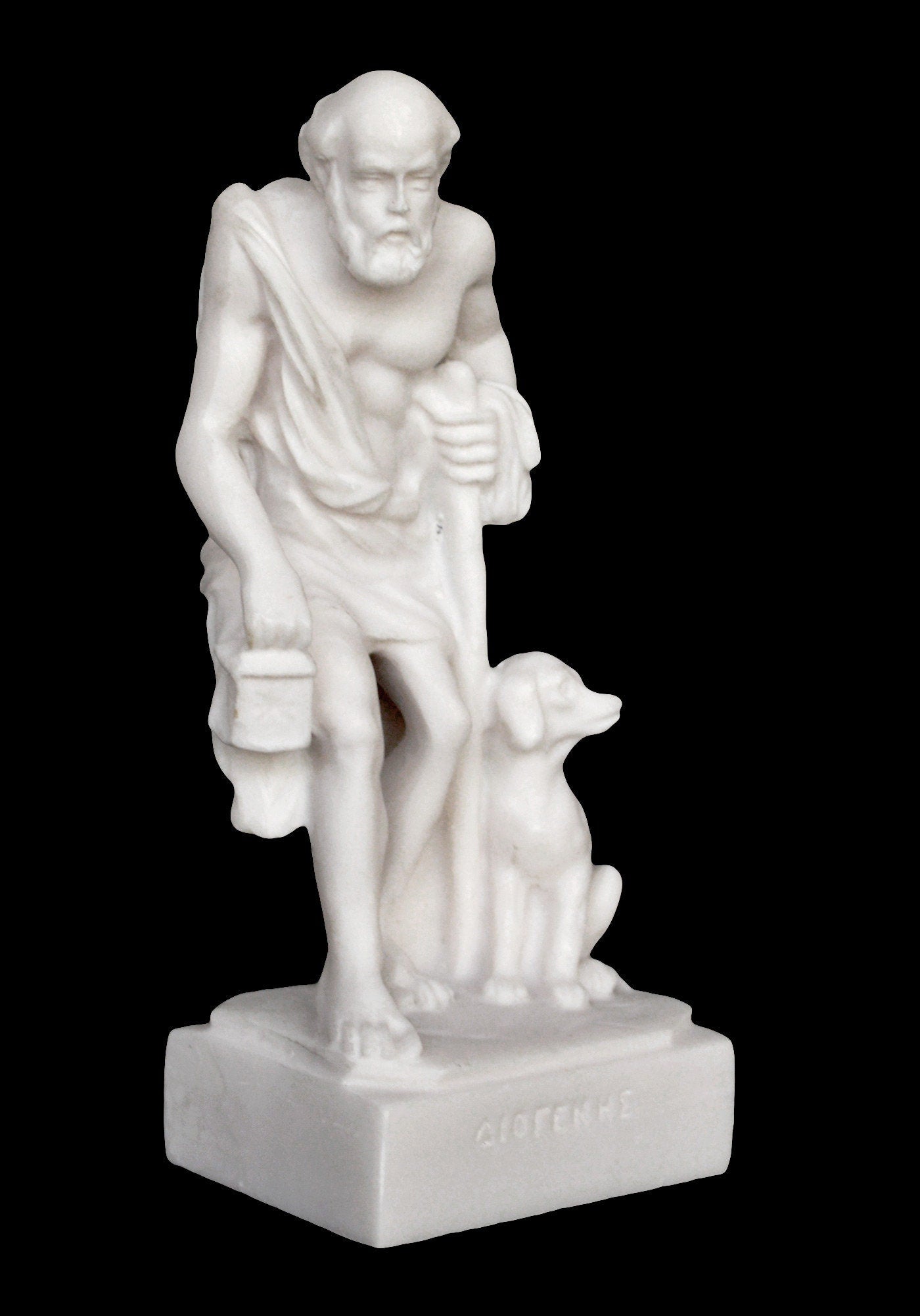 Diogenes the Cynic - Ancient Greek Philosopher - 412 -323 BC - Stoic self-sufficiency and the rejection of Luxury - Alabaster Statue