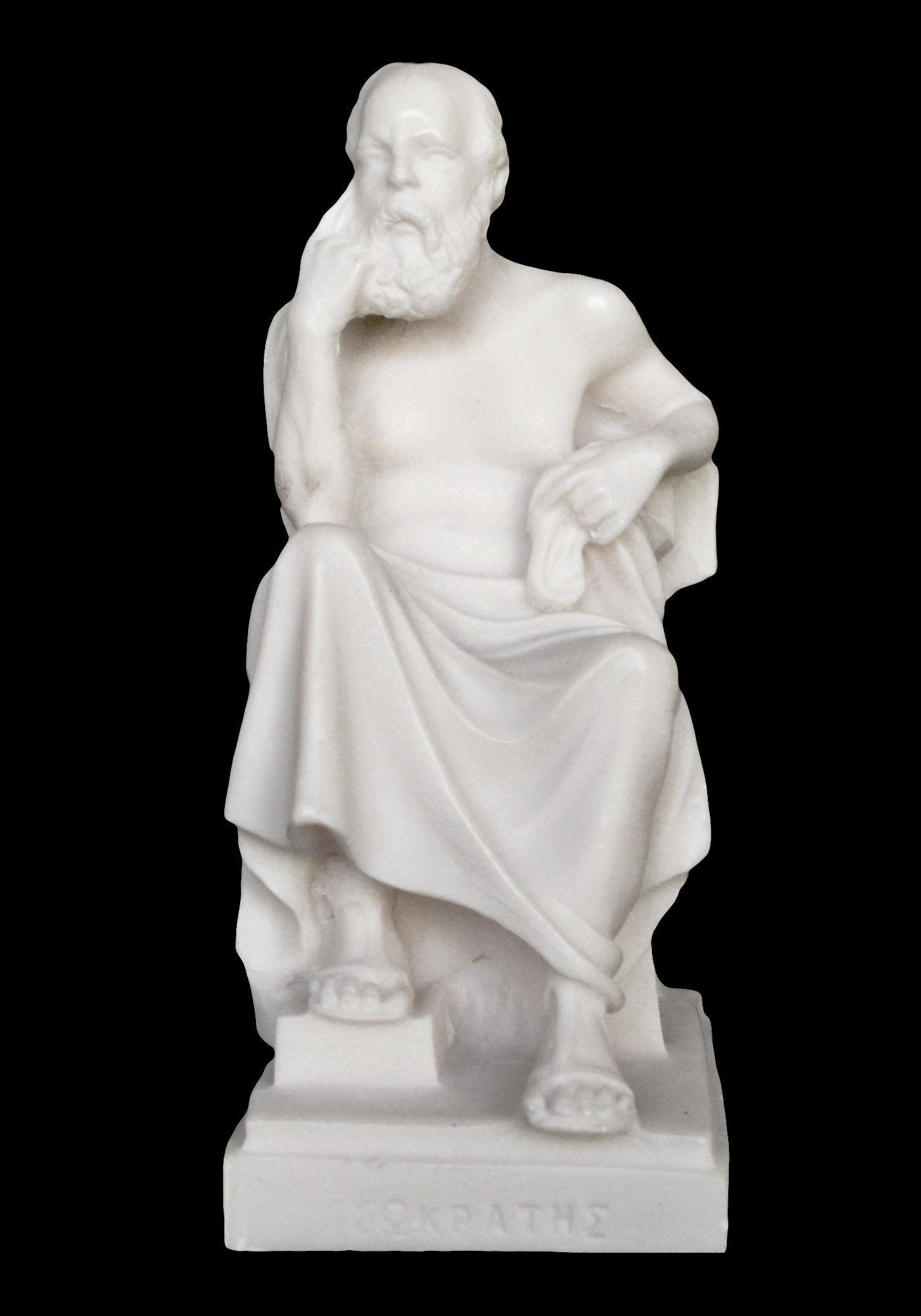 Socrates - Ancient Greek Scholar and Philosopher - 470-399 BC - Teacher of Plato - Father of Western Philosophy - Alabaster Statue