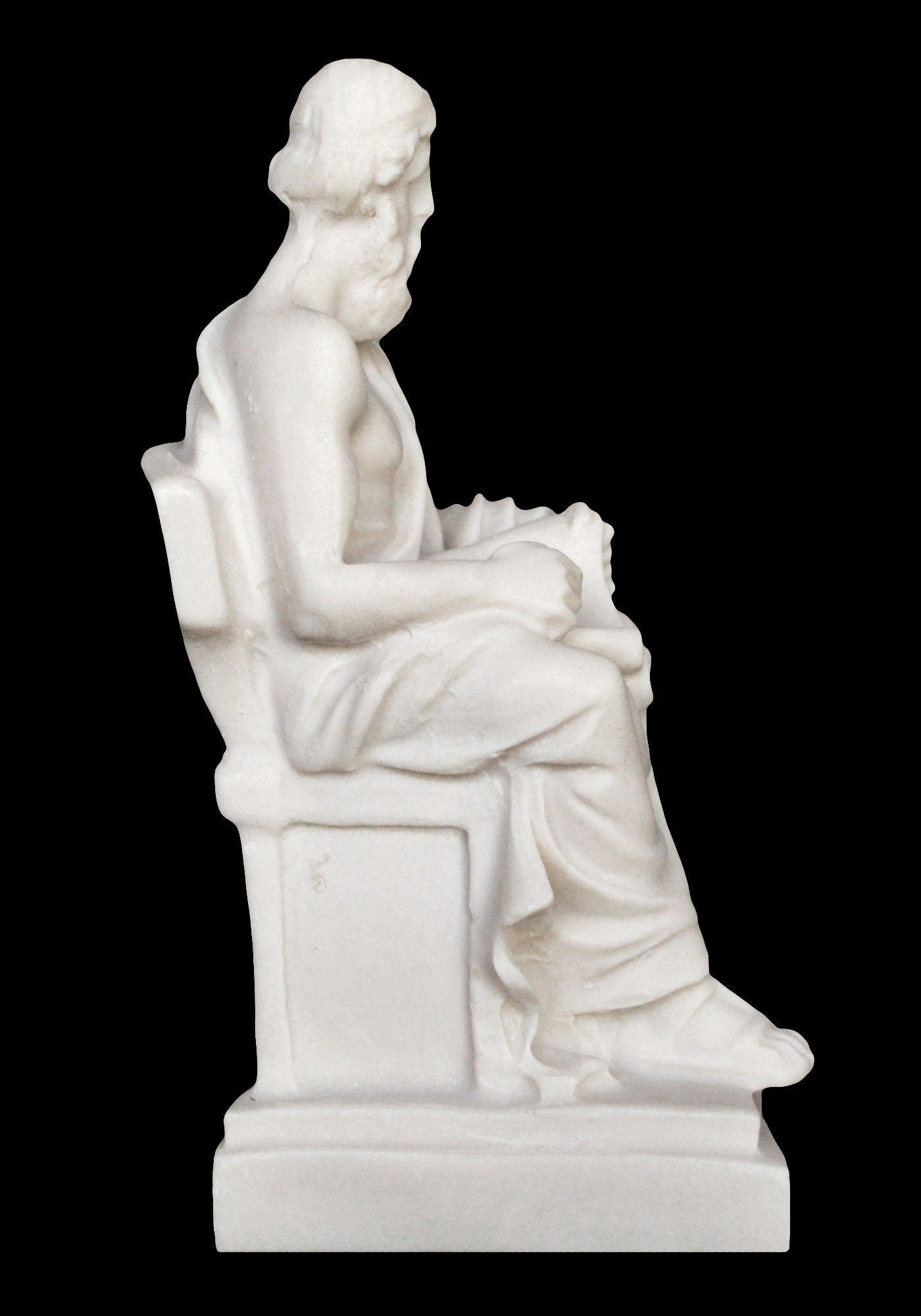 Plato - Ancient Greek Philosopher - 428-348 BC - Student of Socrates, Teacher of Aristotle - Founder of the Academy - Alabaster Sculpture