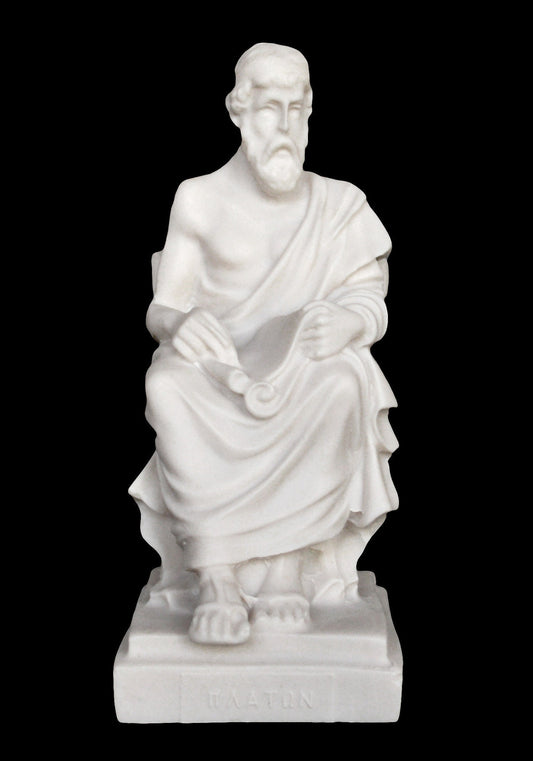 Plato - Ancient Greek Philosopher - 428-348 BC - Student of Socrates, Teacher of Aristotle - Founder of the Academy - Alabaster Sculpture