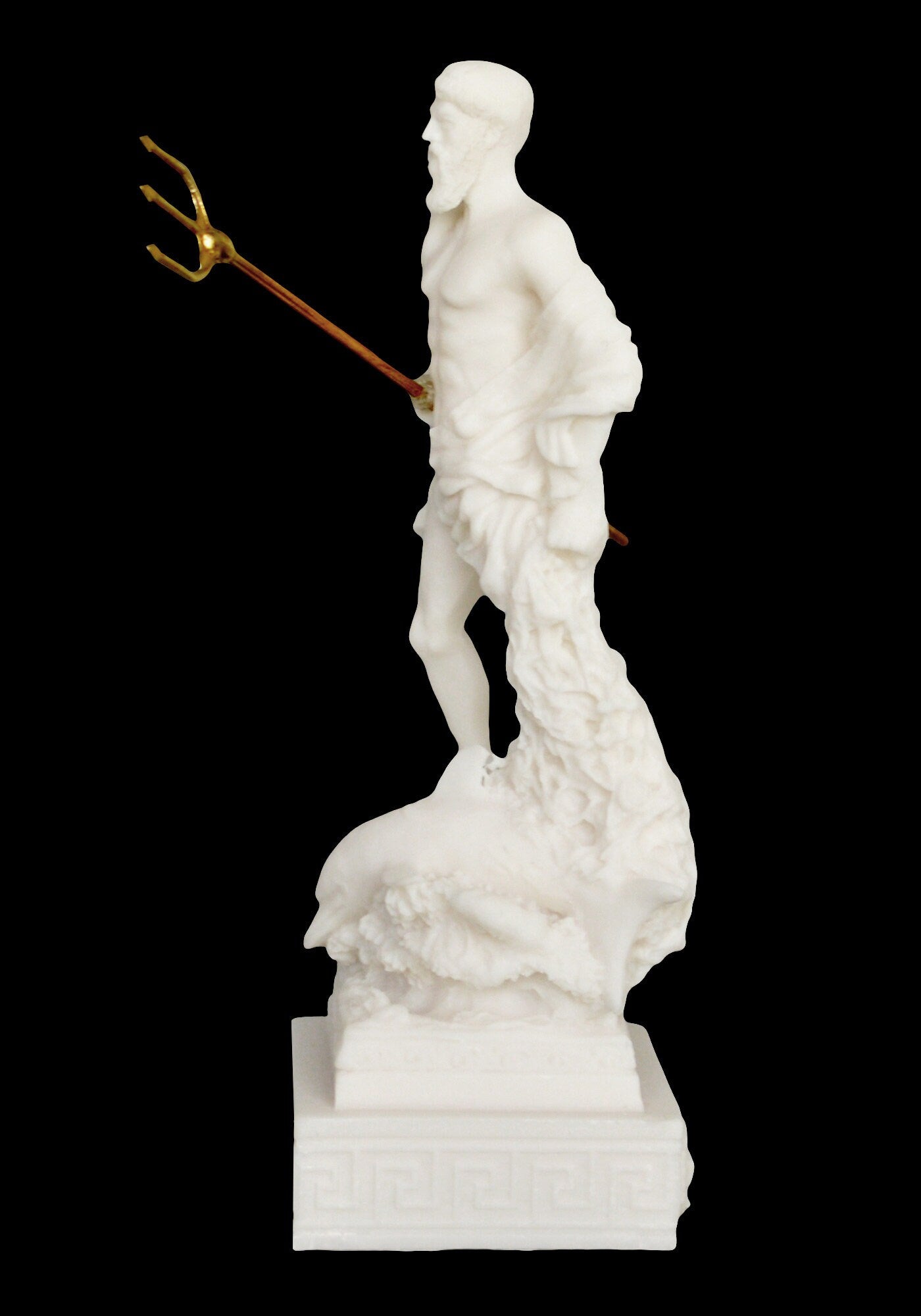 Poseidon Neptune - Greek Roman God of the Sea, Storms, Earthquakes and Horses - stilled the angry waves - Alabaster Statue