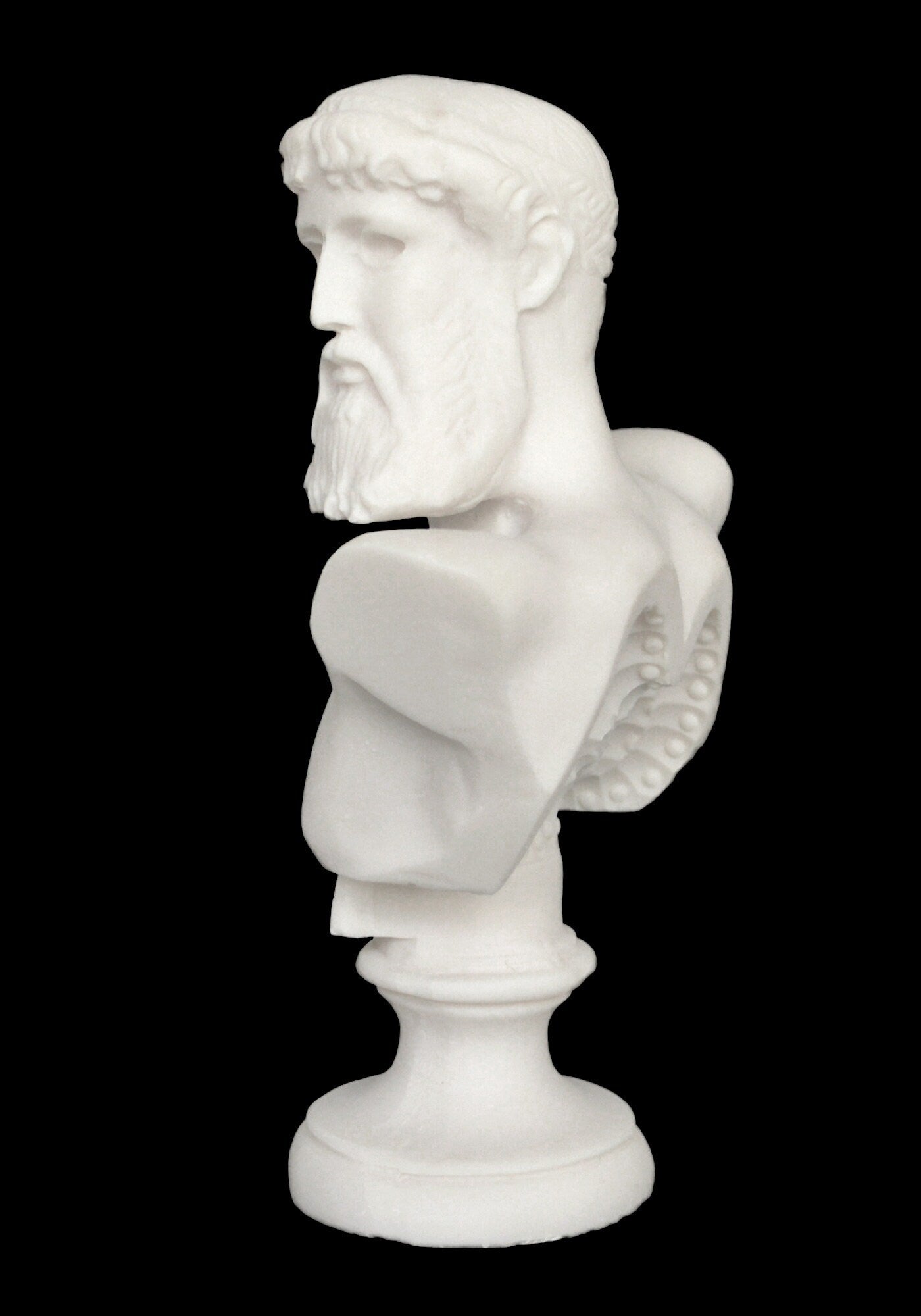 Poseidon Neptune - Greek Roman God of the Sea, Storms, Earthquakes and Horses - Protector of Seafarers - Alabaster Bust Statue