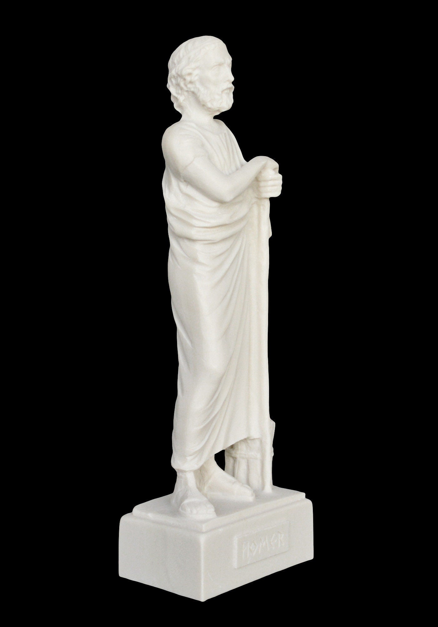 Homer - Ancient Greek Poet - Iliad and Odyssey - Most Influential Author in the Western World - Alabaster Statue