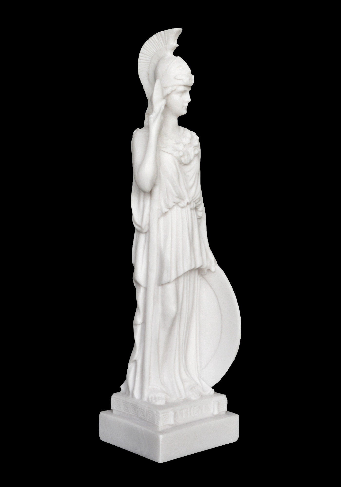 Athena Minerva - Greek Roman Goddes of Wisdom, Strength, Strategy, Courage, Inspiration, Arts, Crafts, and Skill - Alabaster Sculpture