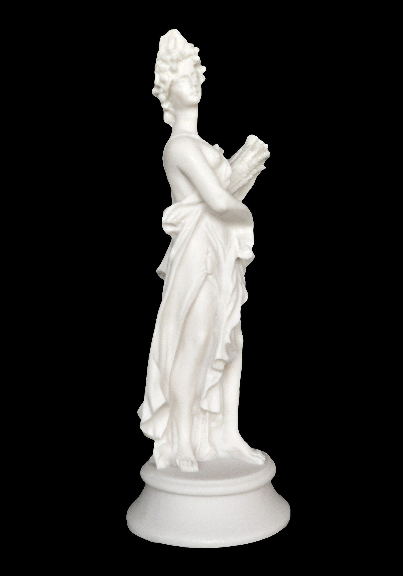 Demeter Ceres - Greek Roman Goddess - She had control over the harvest and the growing of grains - Persephone's Mother - Alabaster Statue