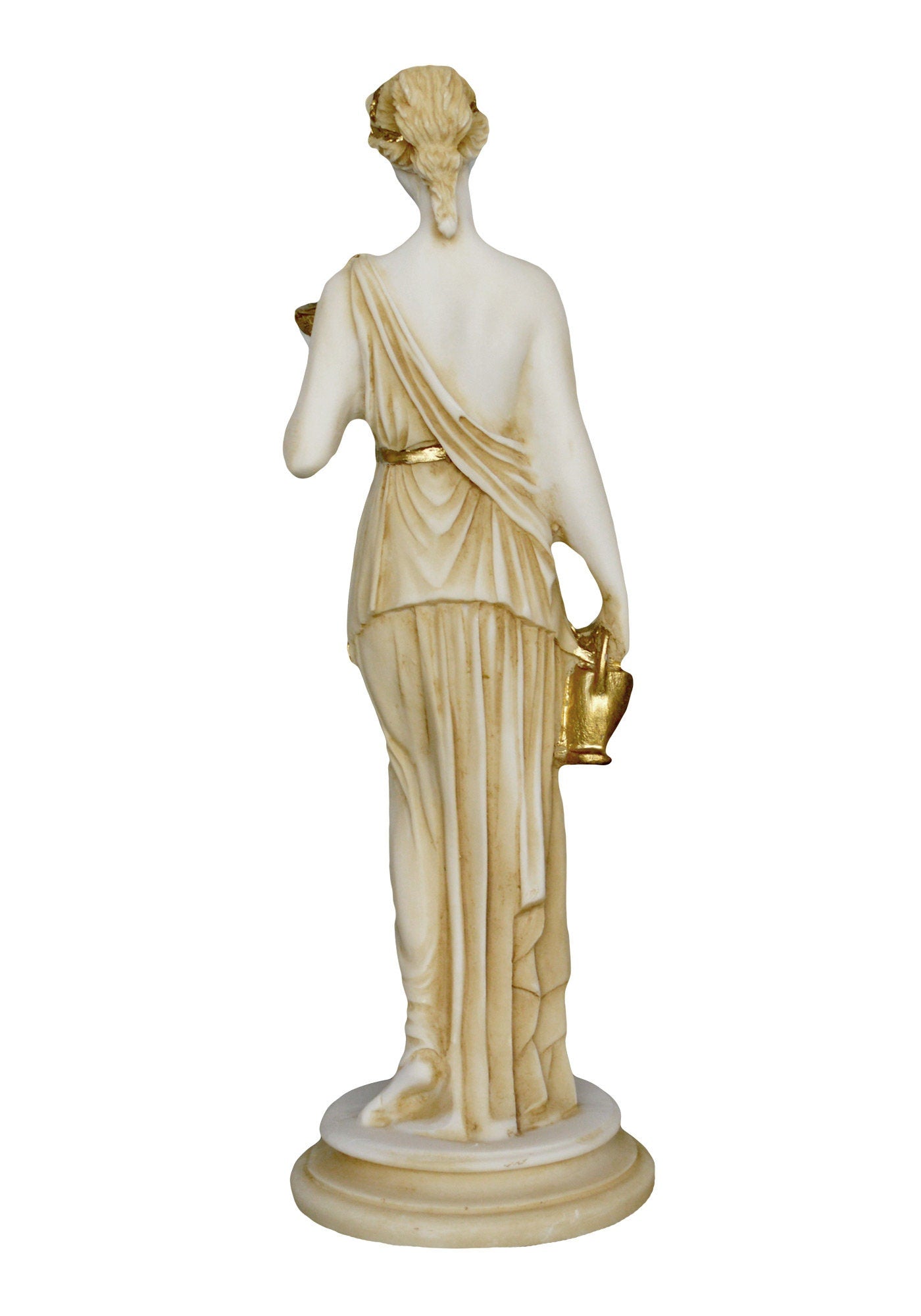 Hebe Juventas - Greek Roman Goddess of Youth or the Prime of Life - Cupbearer of the Gods - Nectar and Ambrosia - Aged Alabaster Statue