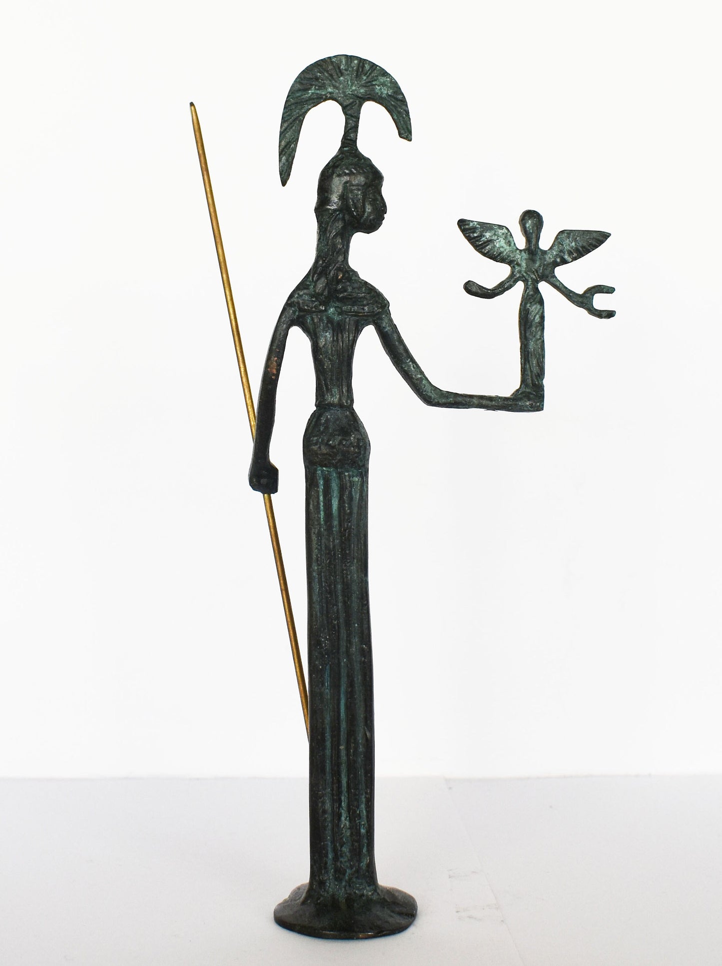 Athena Minerva - Greek Roman Goddess of wisdom, handicraft, and warfare - Greek Mythology, Religion - pure bronze  statue
