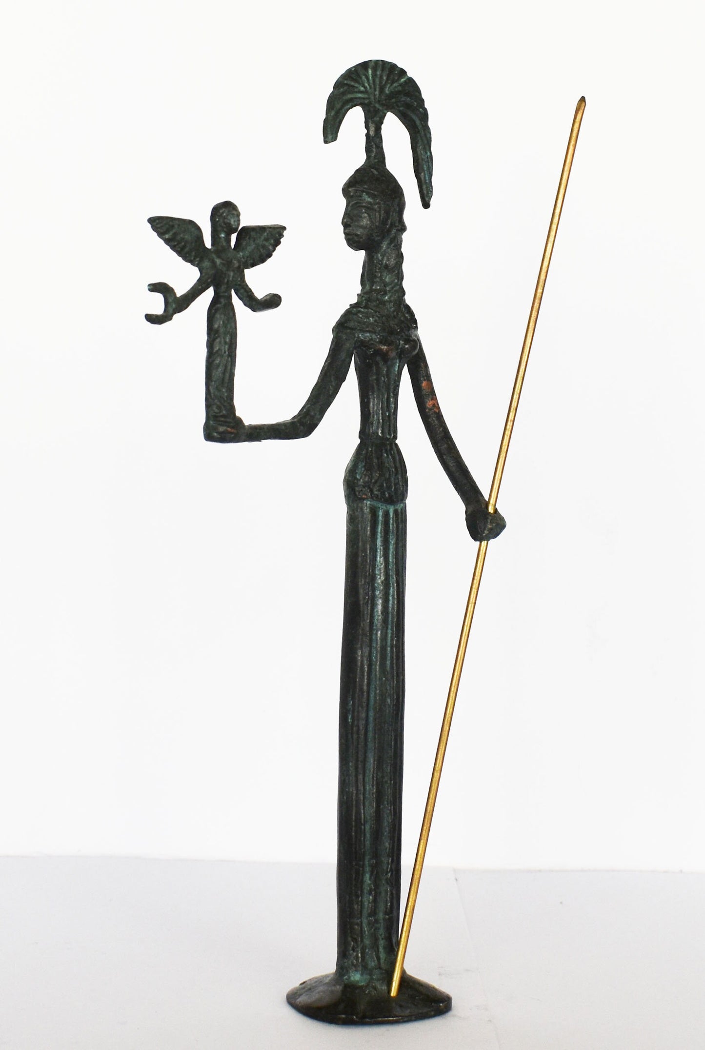 Athena Minerva - Greek Roman Goddess of wisdom, handicraft, and warfare - Greek Mythology, Religion - pure bronze  statue