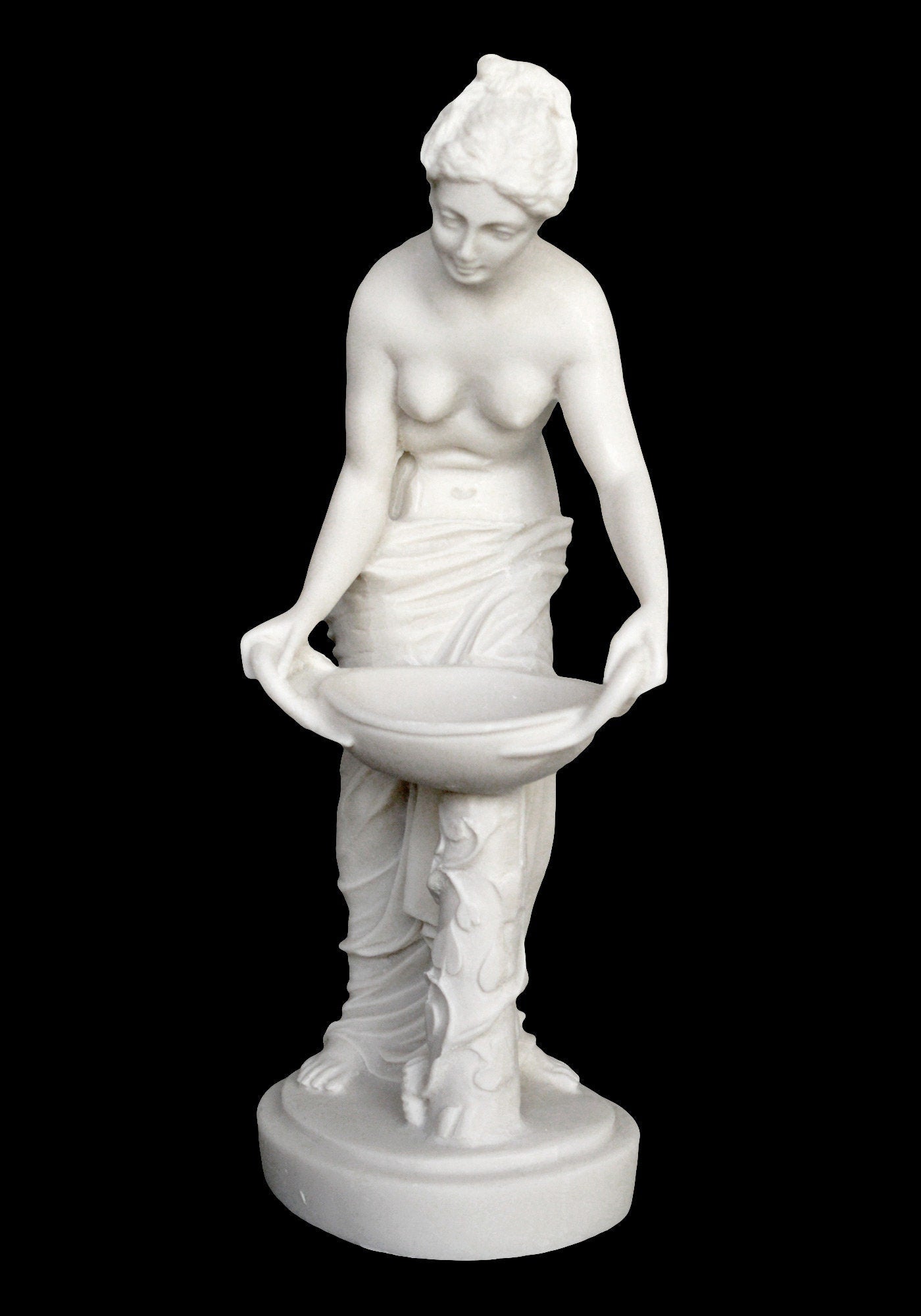 Hestia Vesta  - Greek Roman Goddess of Family and State - Alabaster sculpture